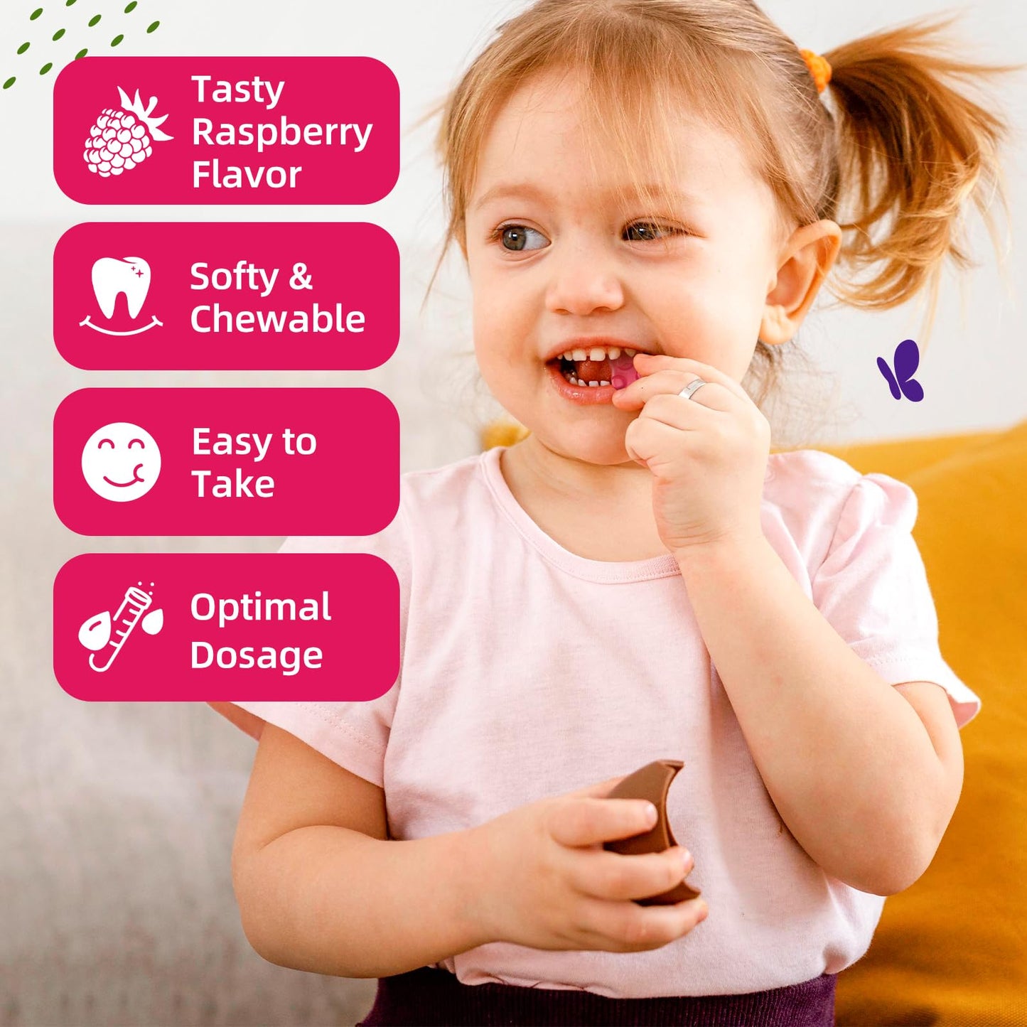 ReviNutra Magnesium Glycinate Gummies for Kids & Adults with L-Theanine, Chamomile, Licorice, Vitamin D, B6 – Sugar Free Raspberry, 60 Gummies