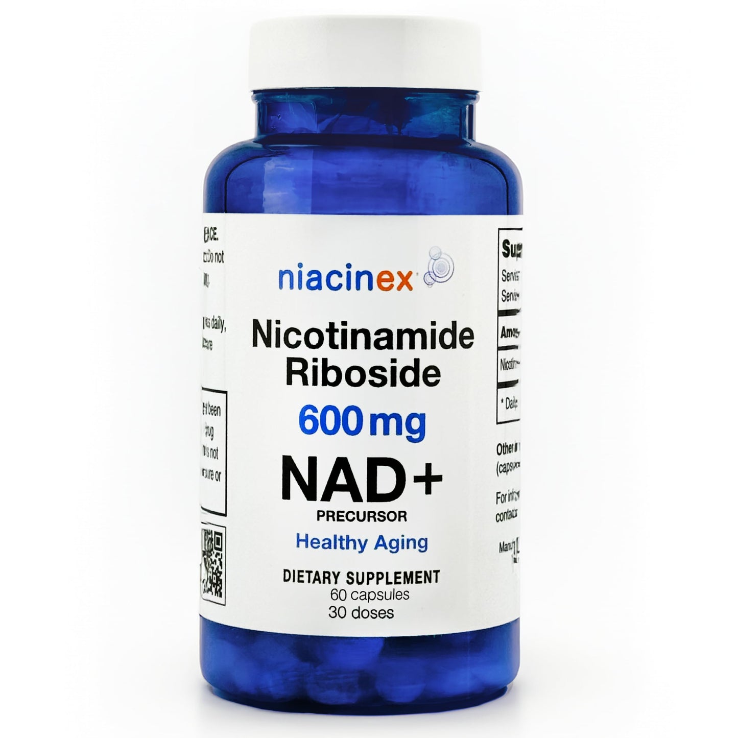Niacinex NAD+ Supplement 600mg Pure Nicotinamide Riboside (NR) Capsule, 60 Count