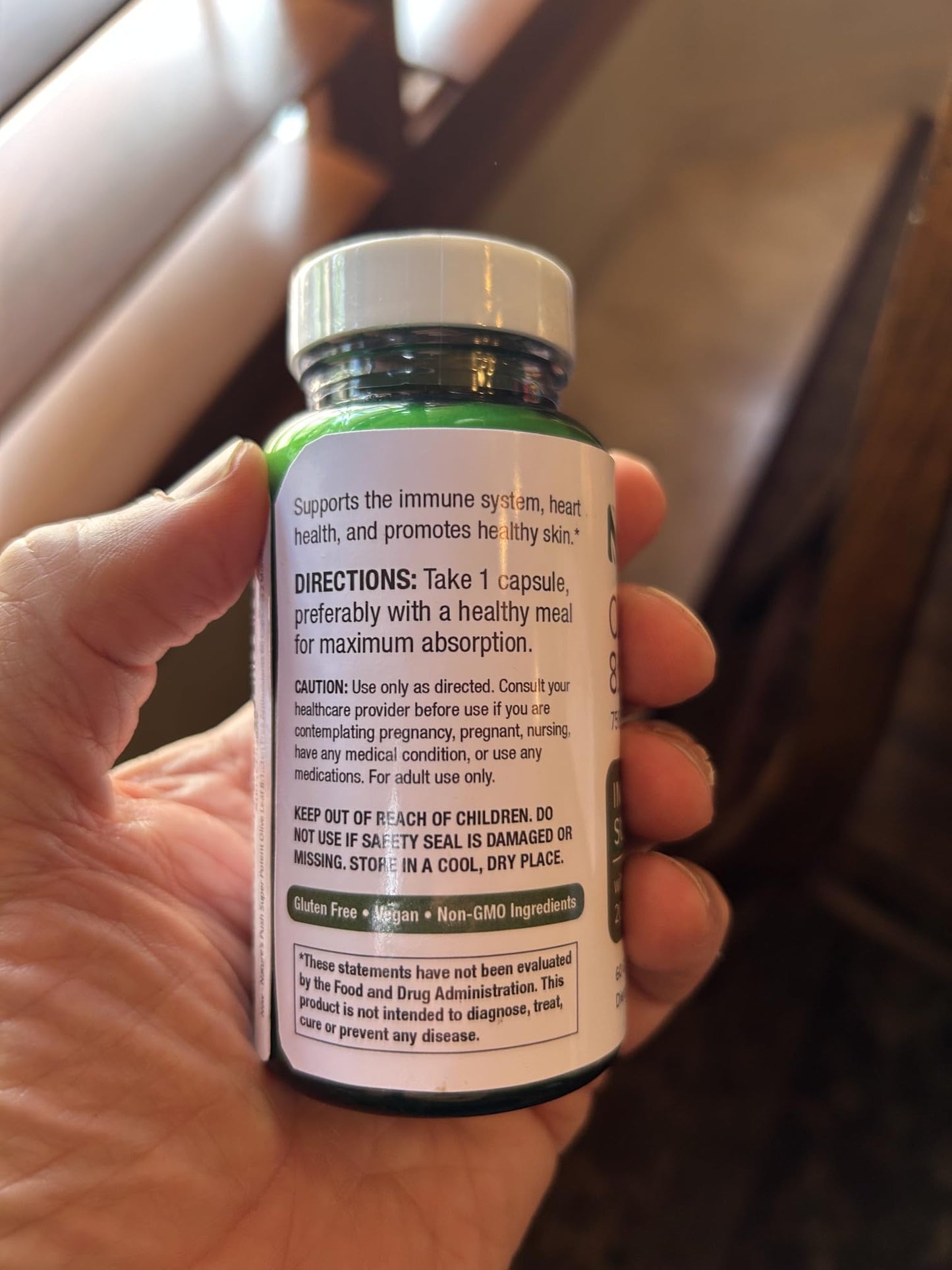 Nature's Push Super Potent 750mg Olive Leaf Extract 8:1 (20% Oleuropein) Capsules, 60 Count