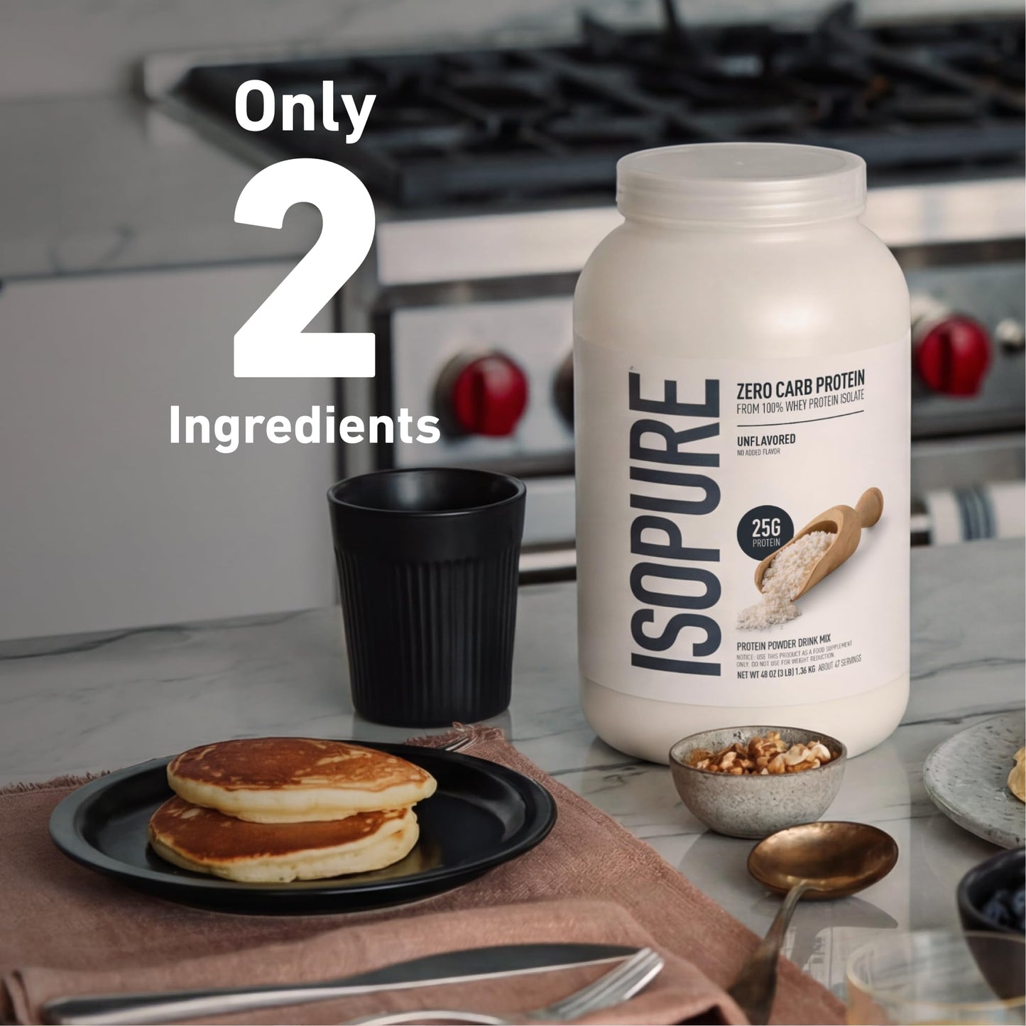 Isopure Zero Carb Whey Isolate Protein Powder, Unflavored, 48 Servings