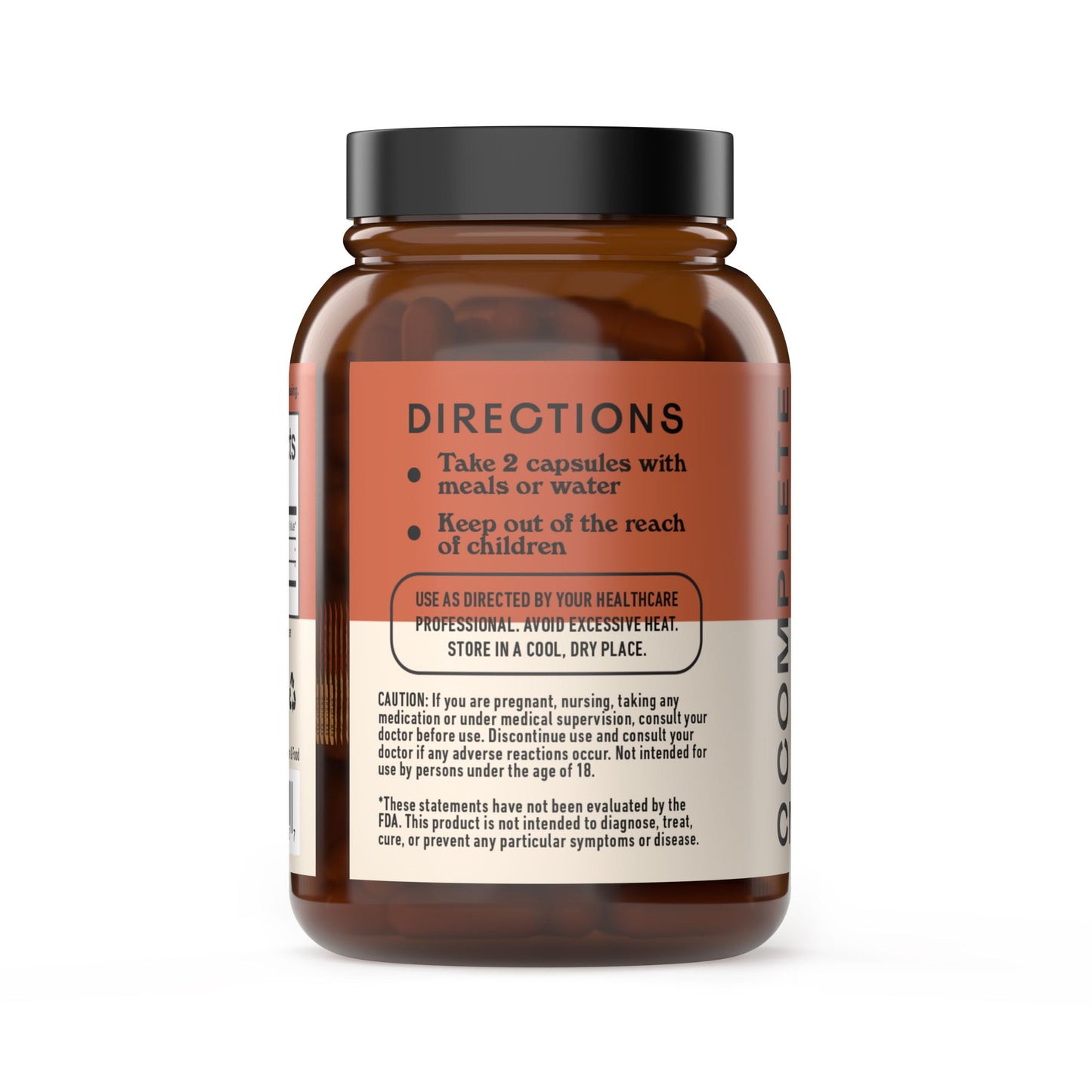 Complete Natural Products Organic Turmeric with Piperine 600mg Capsules, 100 Count