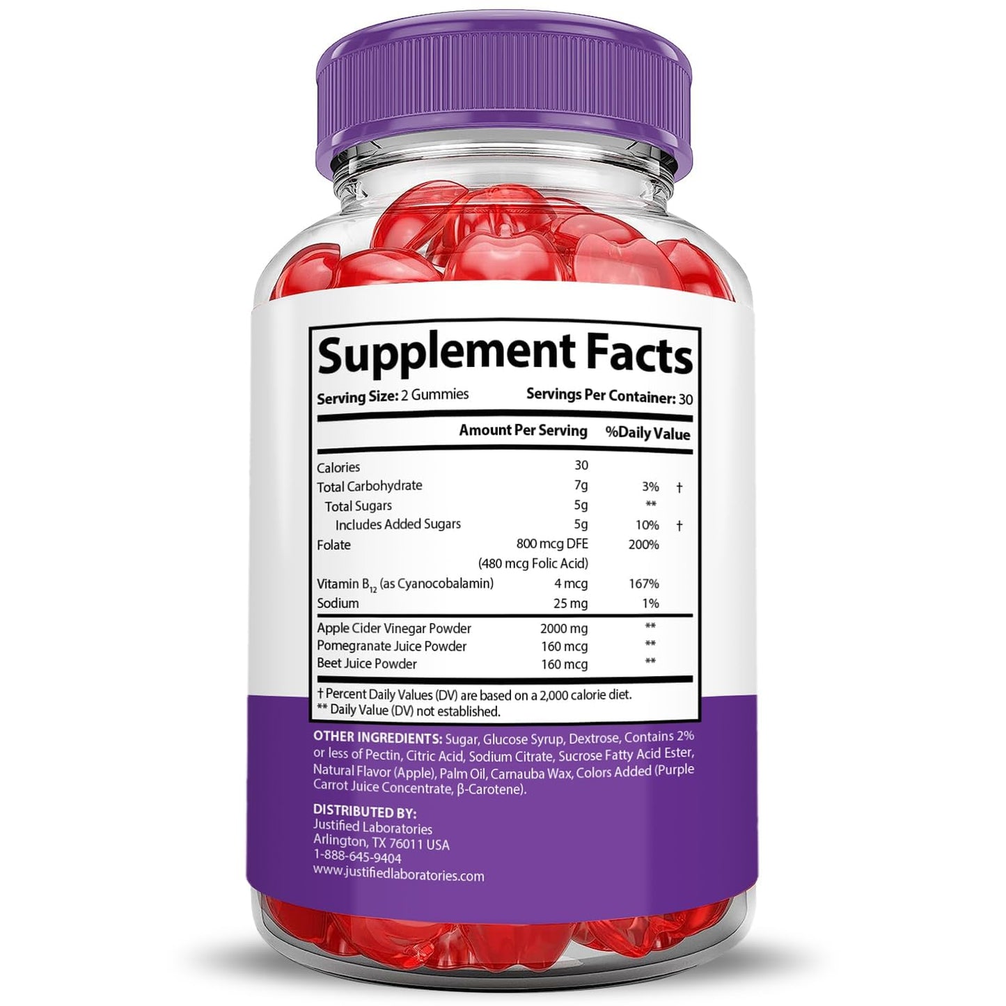 Justified Laboratories Ultra Quick Keto ACV Gummies Extreme Gummy, 180 Count