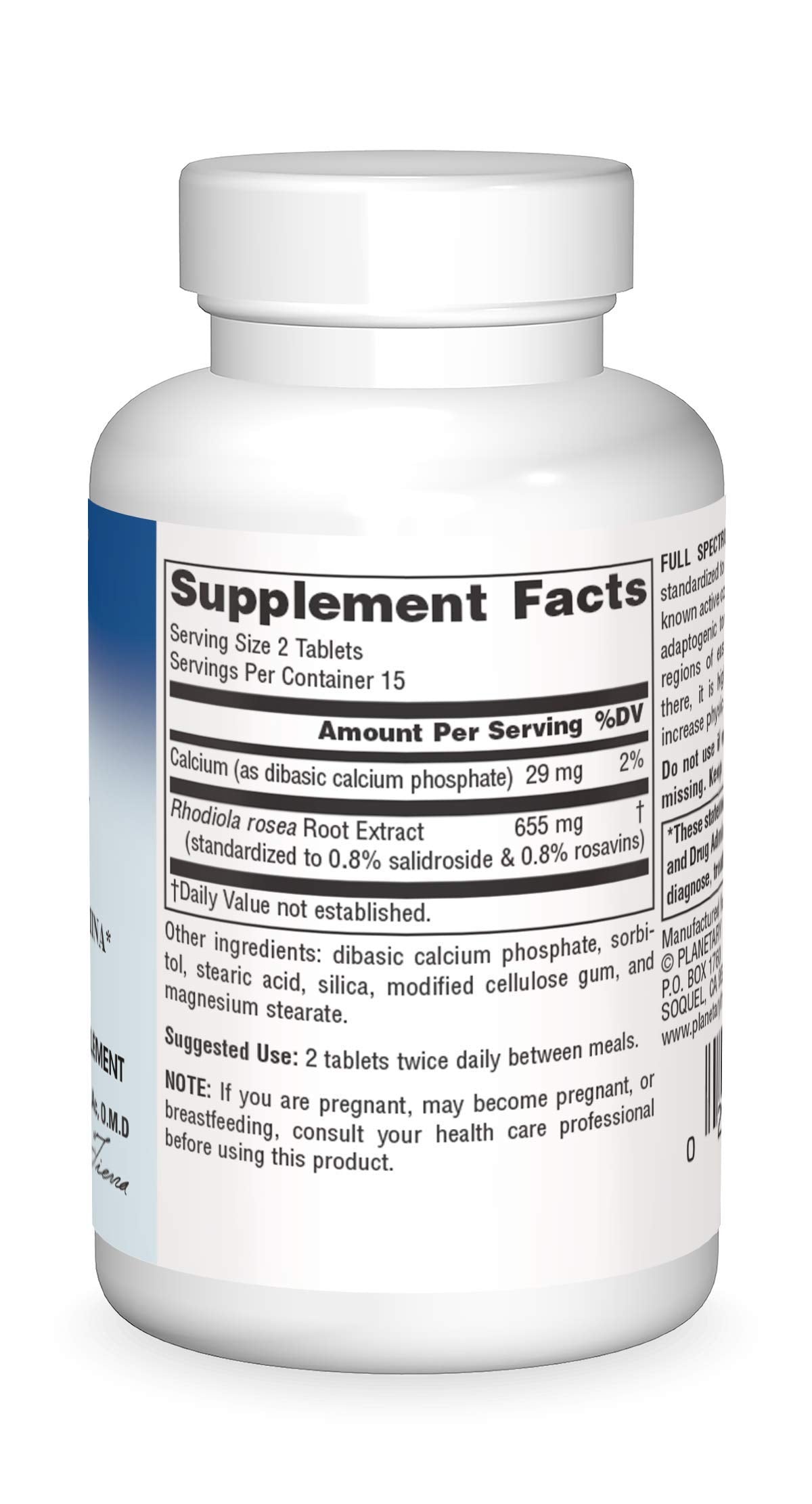 Planetary Herbals Full Spectrum Rhodiola Rosea Extract Tablet, 30 Count