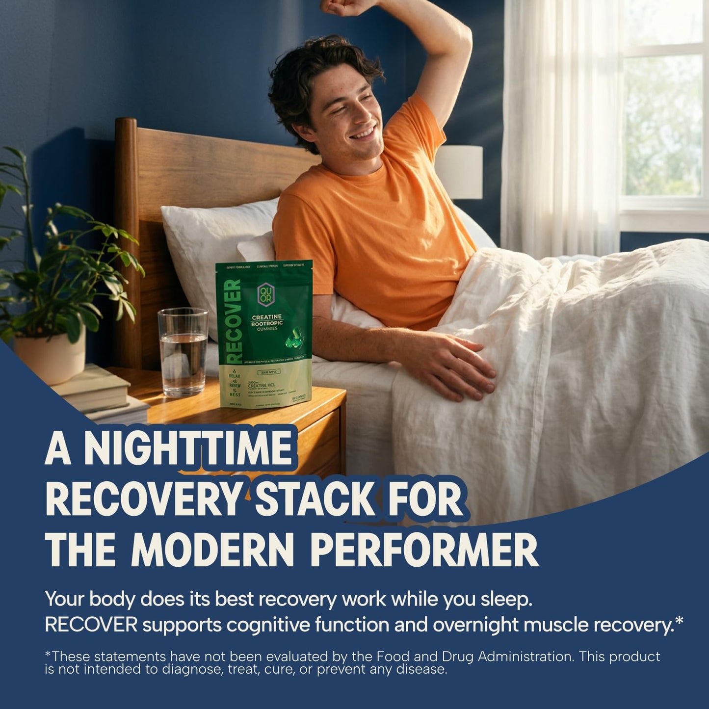 QUOR Recovery Gummies & Magnesium Gummies for Sleep, Women & Men 60 Count