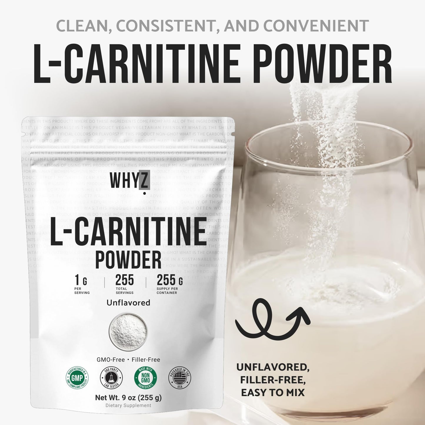 WHYZ L-Carnitine Powder 9 oz