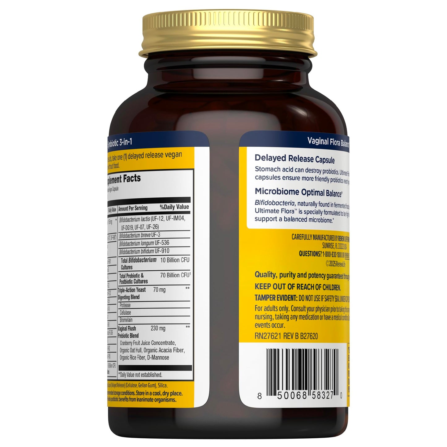 Renew Life Ultimate Flora Probiotics for Women 70 Billion CFU, 30 Capsules