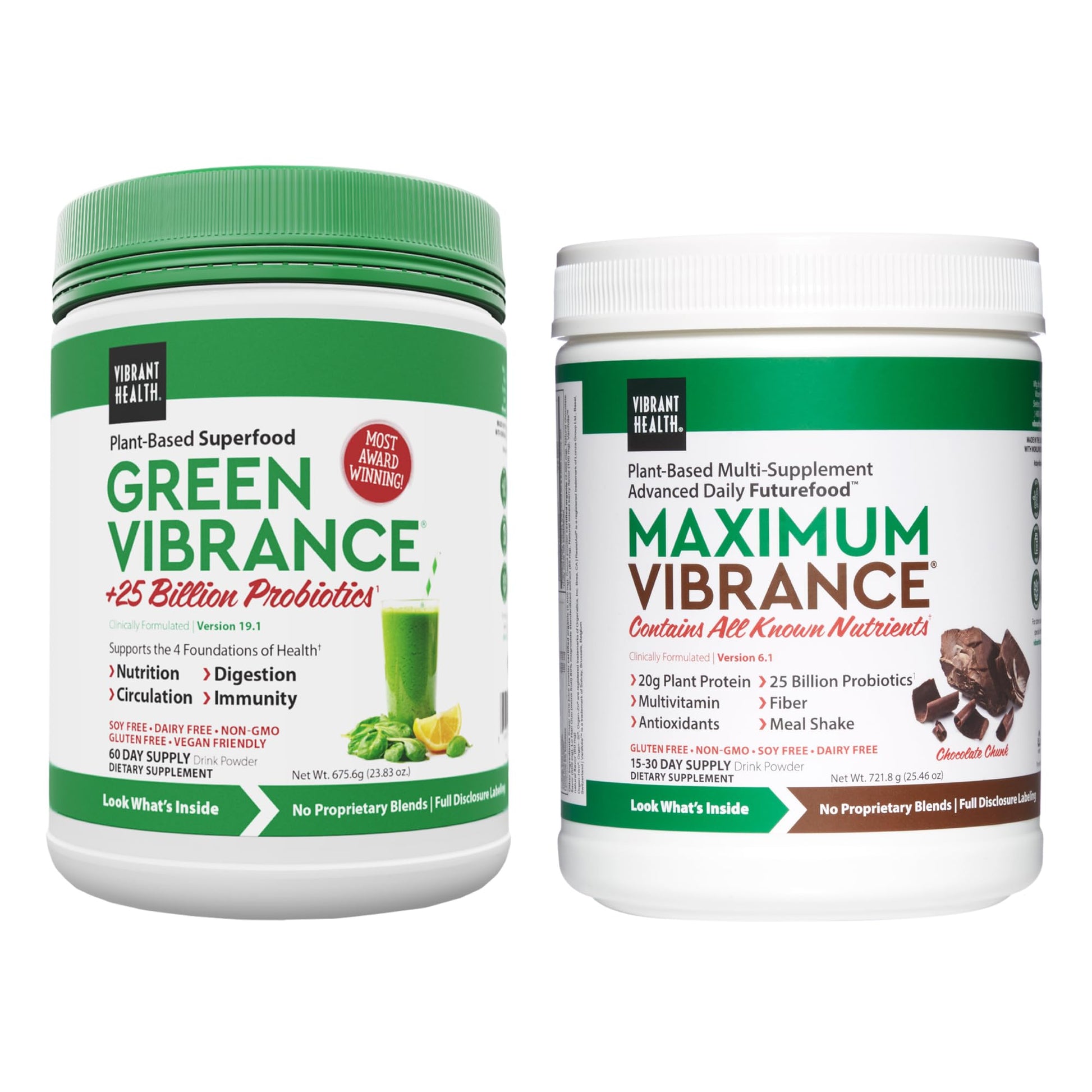 Vibrant Health Green Vibrance & Maximum Vibrance Bundle Powder, 2-Pack