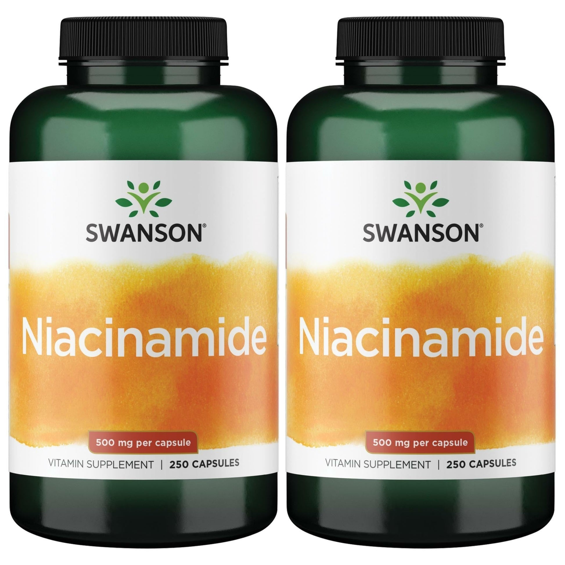 Swanson Premium Brand Niacinamide 500 mg Capsule, 250 Count (Pack of 2)