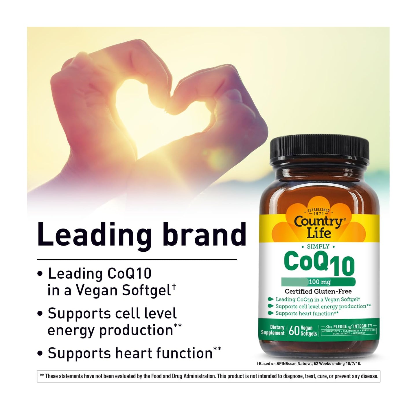 Country Life Simply CoQ10 100mg Softgels, 60 Count