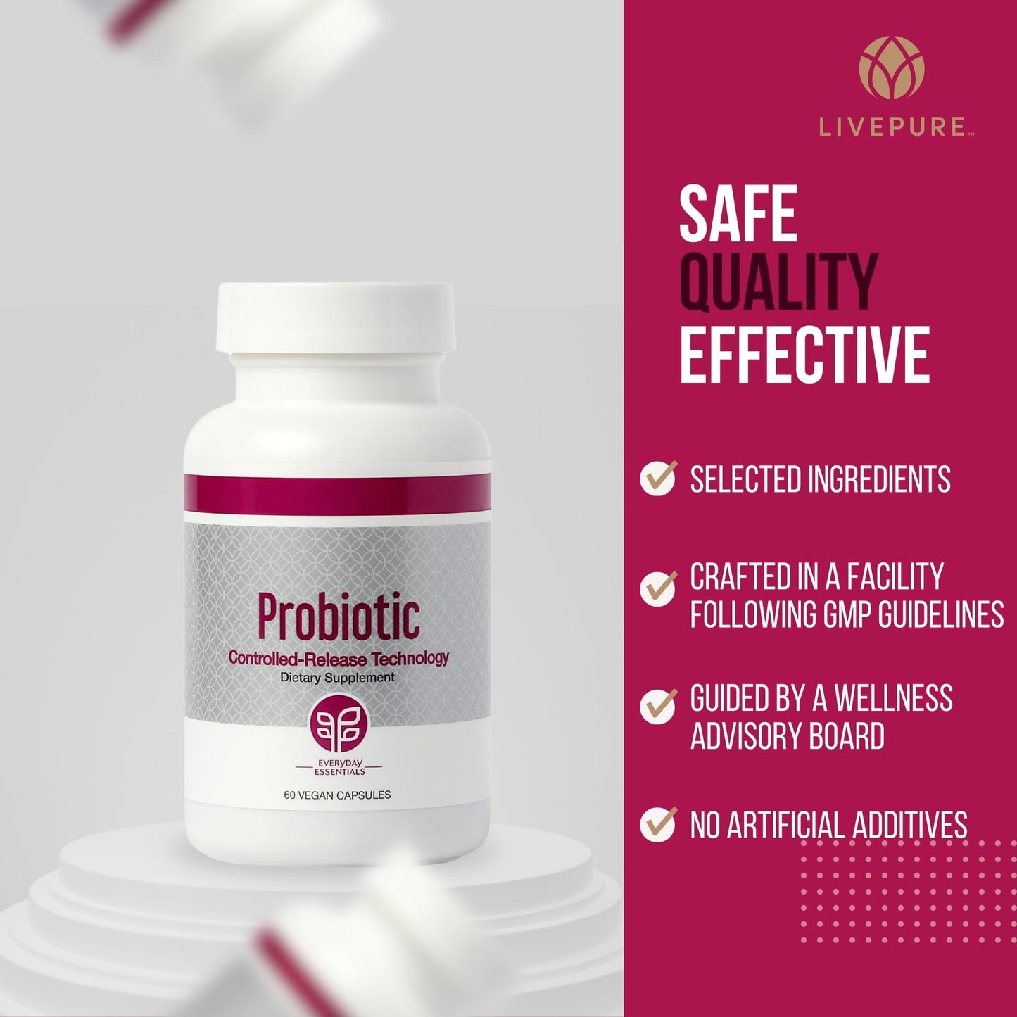 PURE Probiotic Controlled-Release Technology, 60 Vegan Capsules