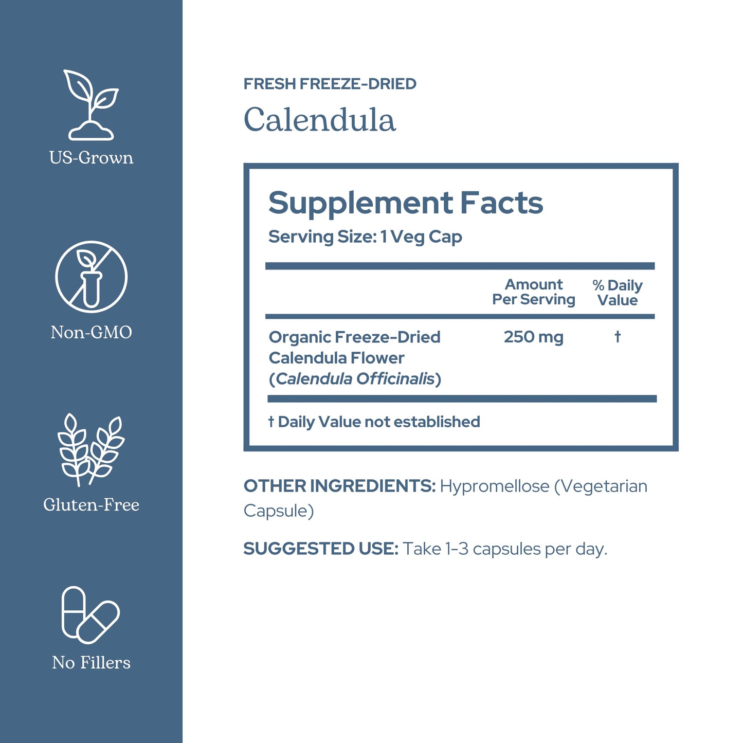 ECLECTIC INSTITUTE Calendula Freeze-Dried Capsules 90 Count