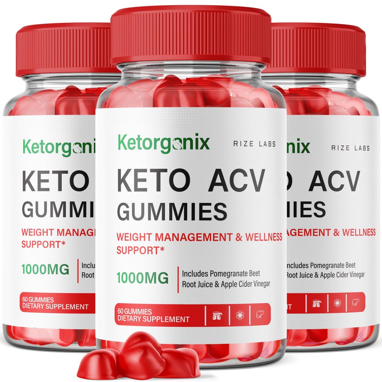 Rize Labs Ketorganix Keto ACV Gummies, 180 Gummies