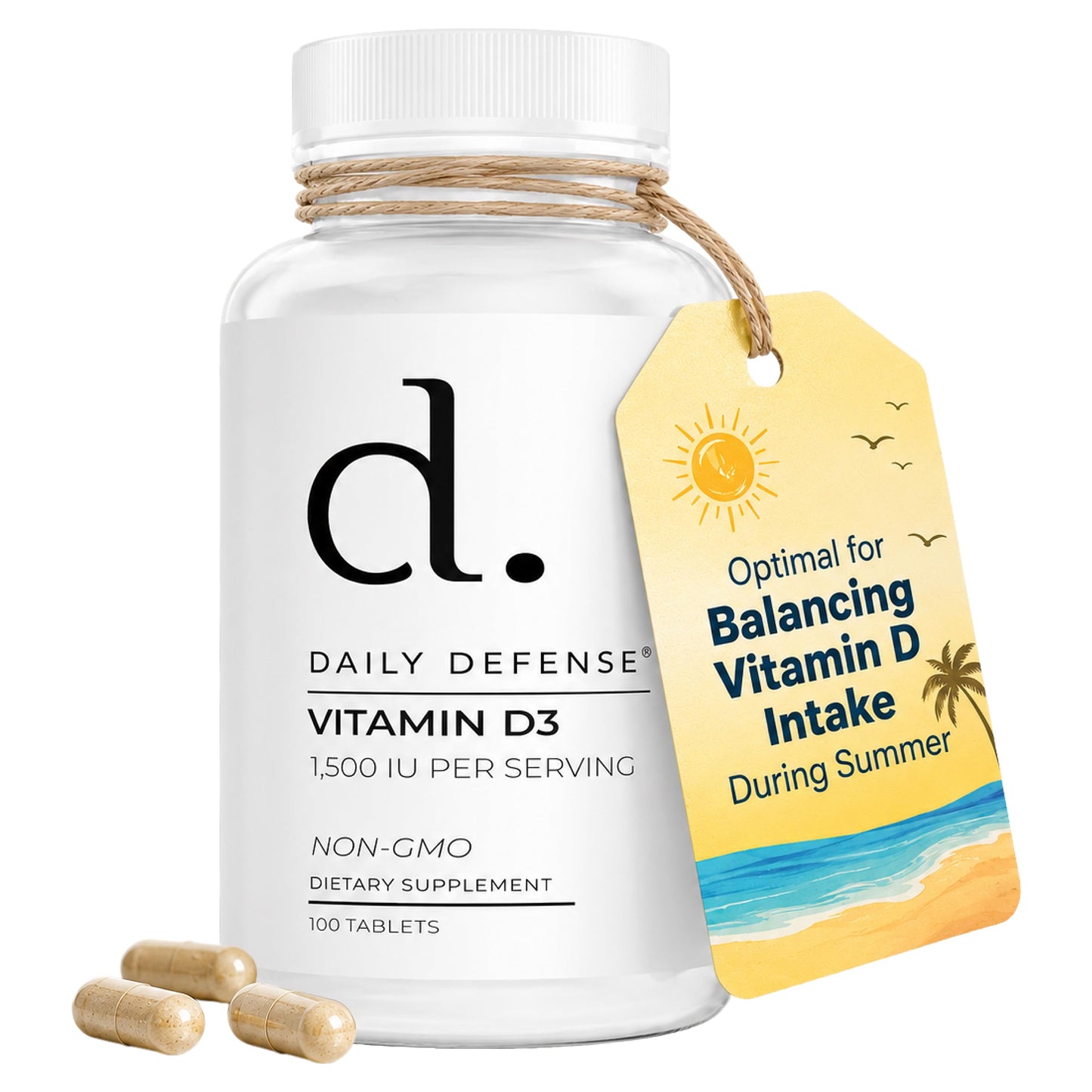 Daily Defense Vitamin D3 1500 IU Tablet, 100 Count