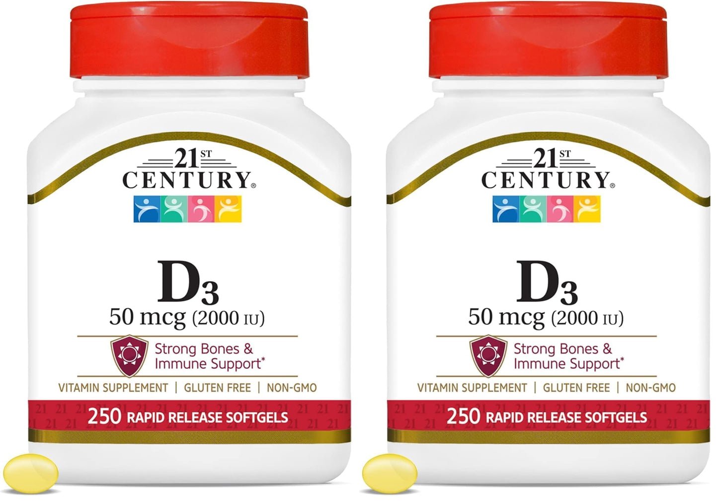 21st Century Vitamin D3 2000 IU Softgels, 500 count