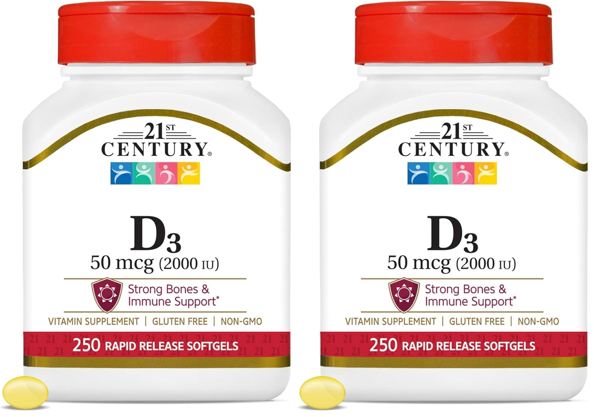 21st Century Vitamin D3 2000 IU Softgels, 500 count