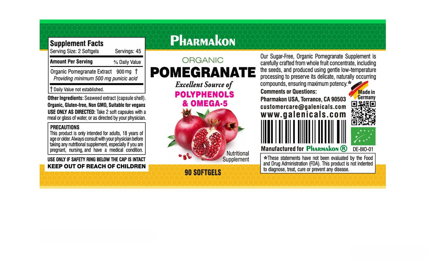 PHARMAKON Wholesome Pomegranate Extract Softgel 90 Count