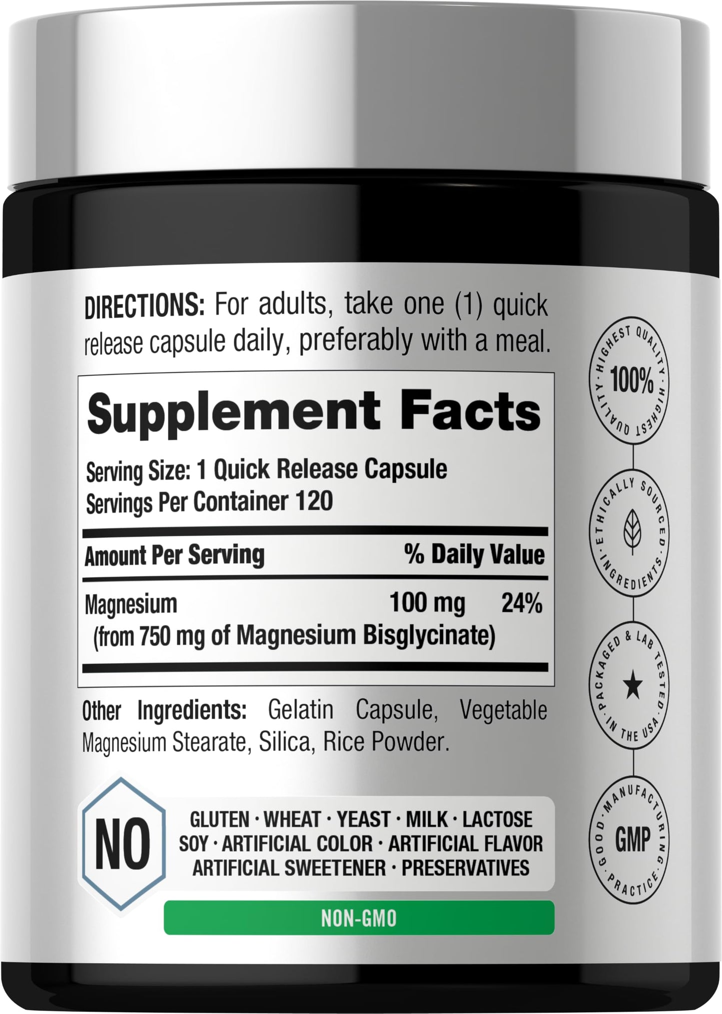 Horbäach Magnesium Bisglycinate 120 Capsules