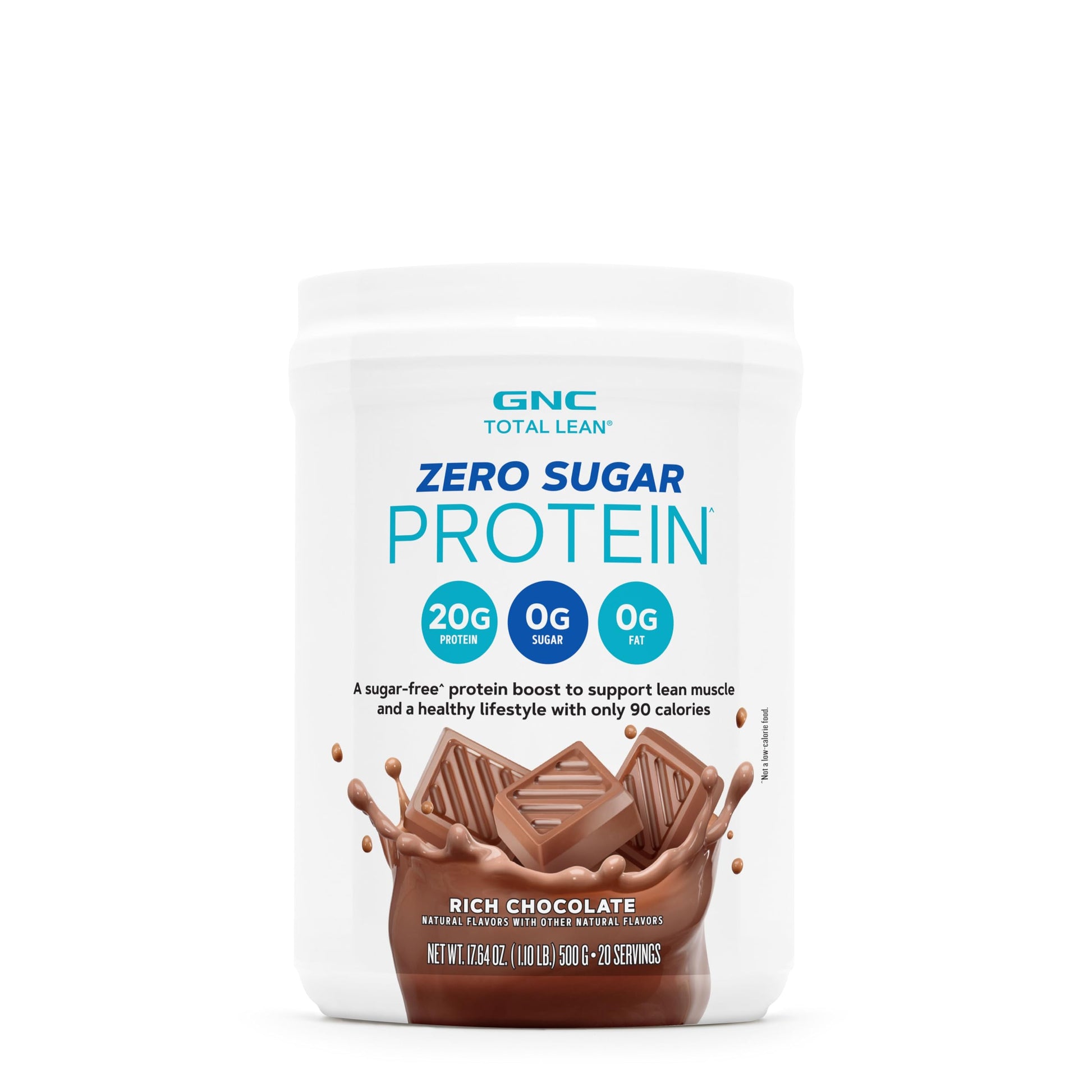 GNC Total Lean Zero Sugar Protein Powder Rich Chocolate 17.63 oz