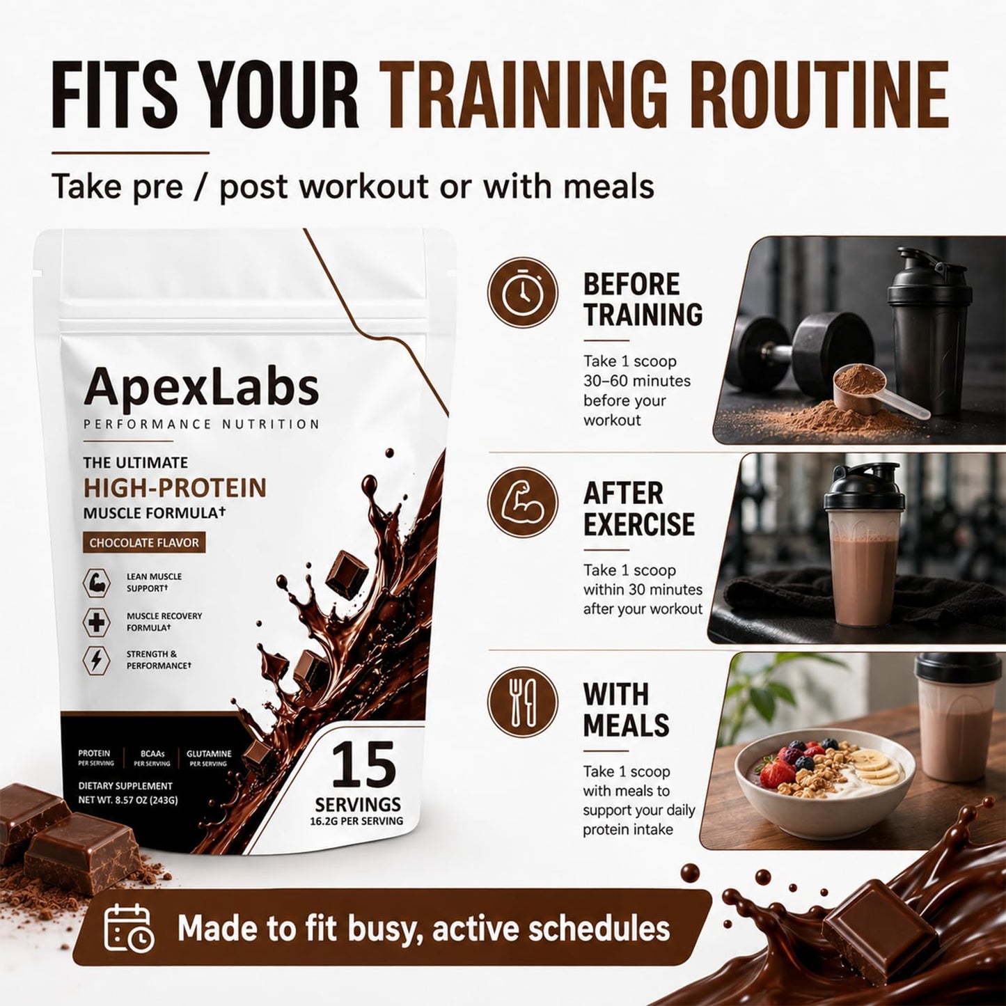 Apex Labs Muscle Muscle Powder Chocolate Powder, 1 Ounce