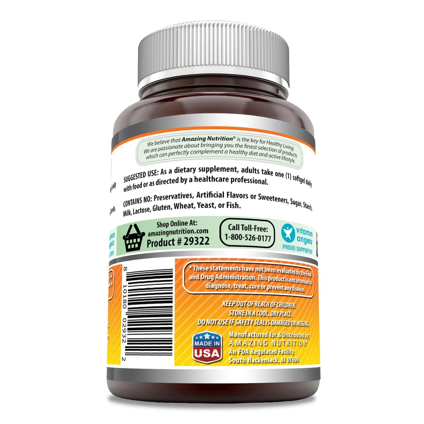 Amazing Nutrition Beta-Carotene 25000 IU Softgel 180 Count