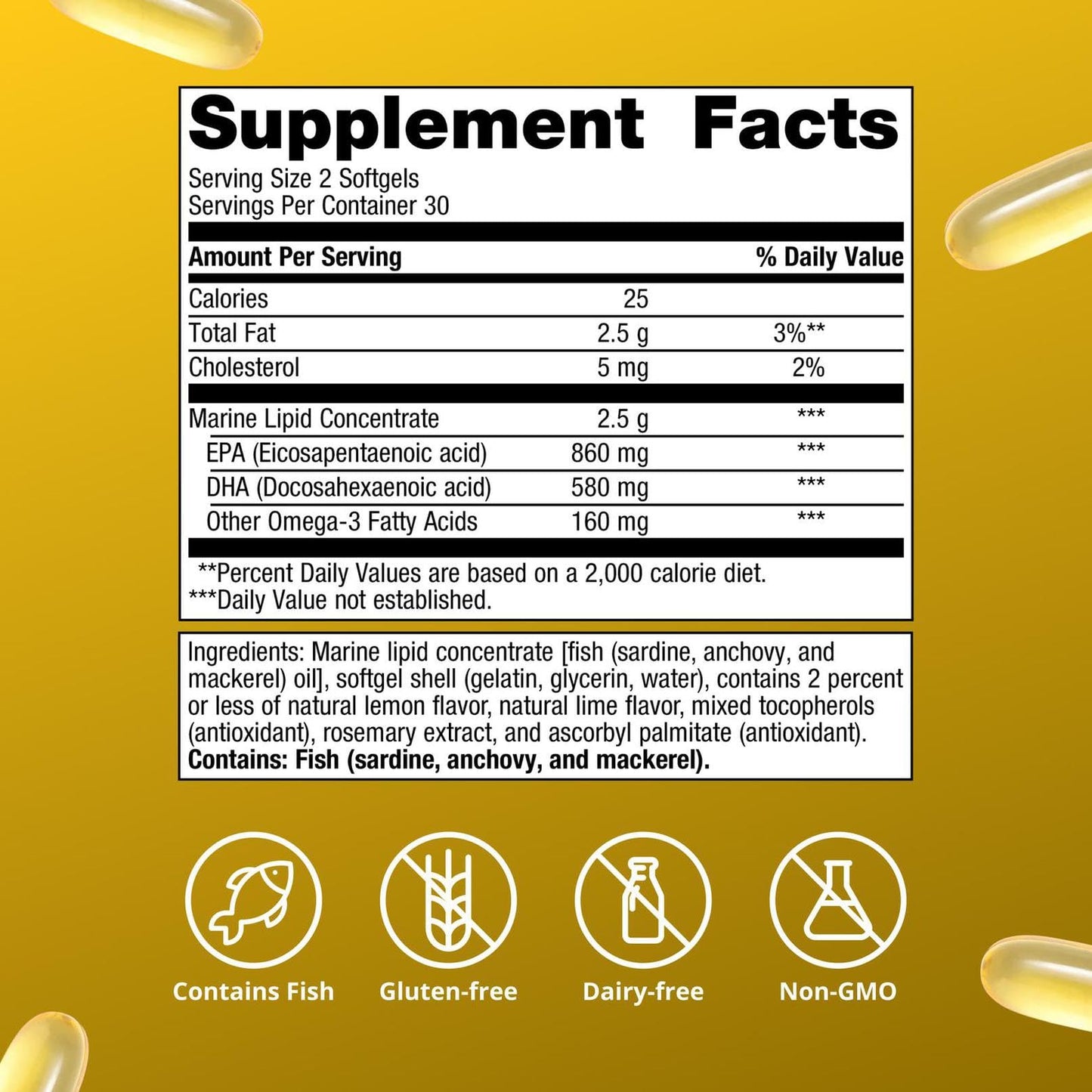 Metagenics OmegaGenics Fish Oil EPA-DHA 720 mg Softgels, 60 Softgels