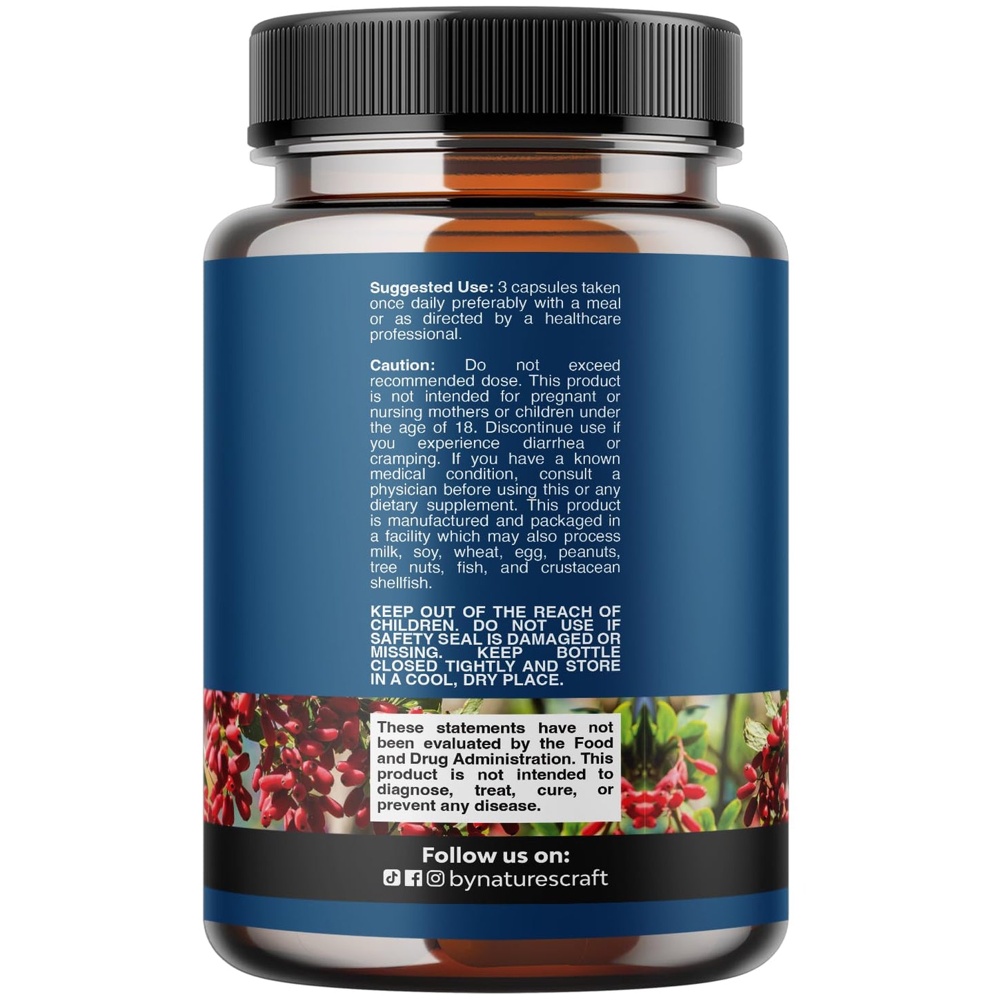 Natures Craft Berberine Plus 1200mg Per Serving Complex Capsule 90 Count