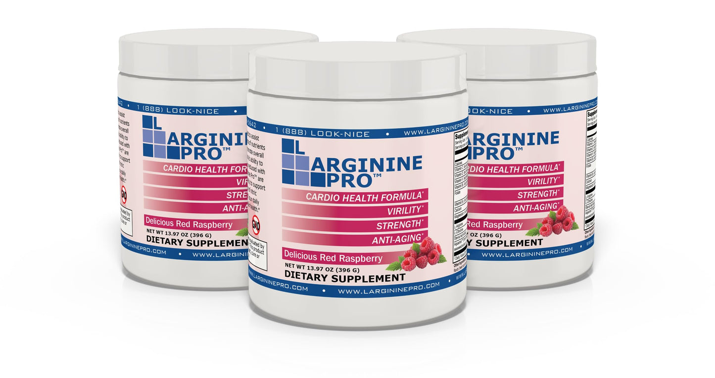 L-ARGININE PRO L-arginine Supplement Powder, 3 Jars
