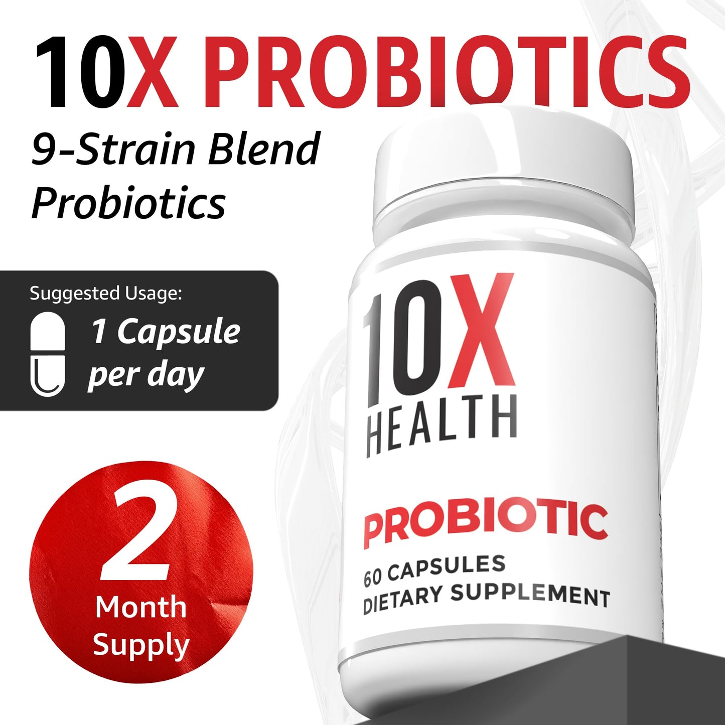 10X Health System Probiotics for Men, 60 Capsules