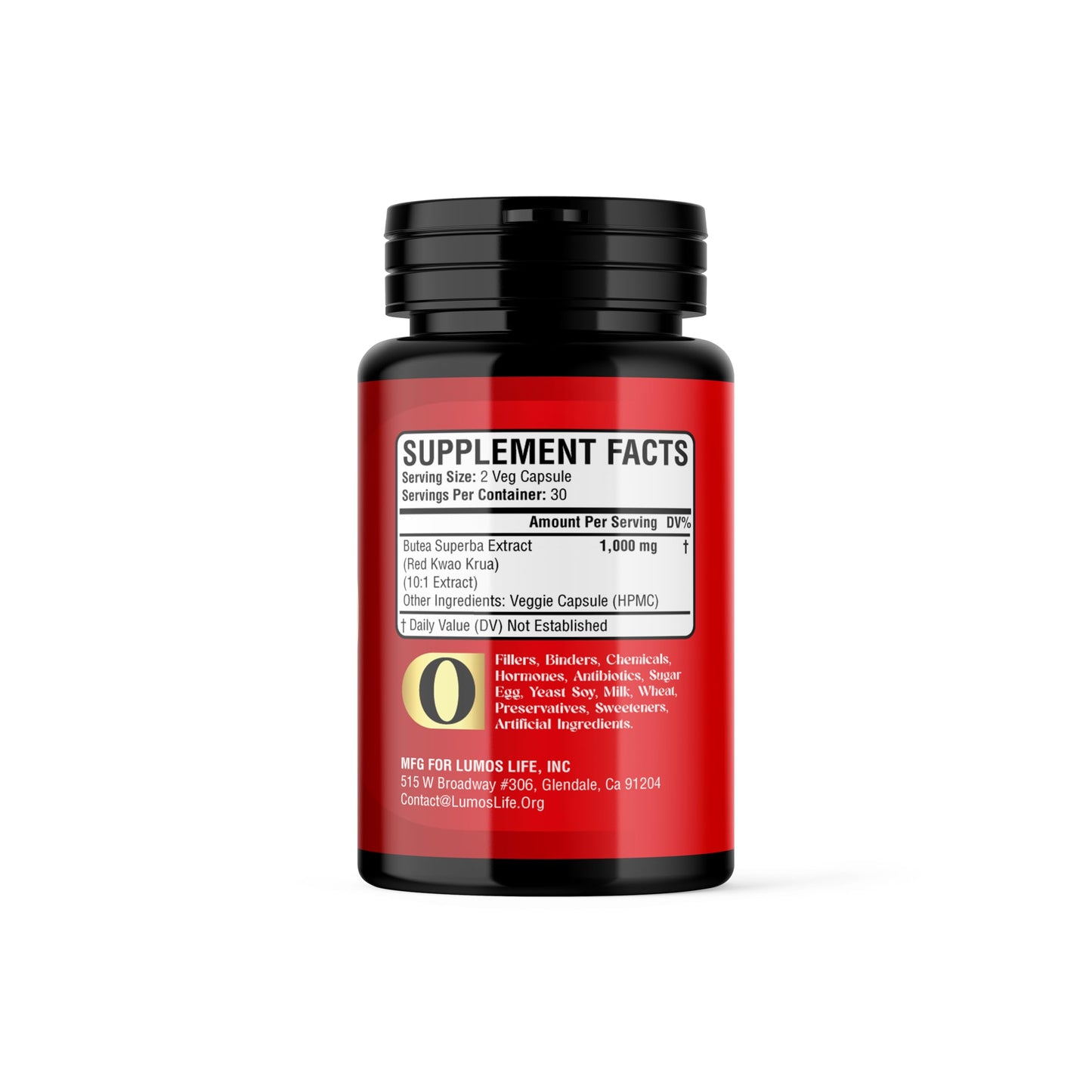 Lumos Life Butea Superba Red Kwao Krua Extract Capsules, 60 Count