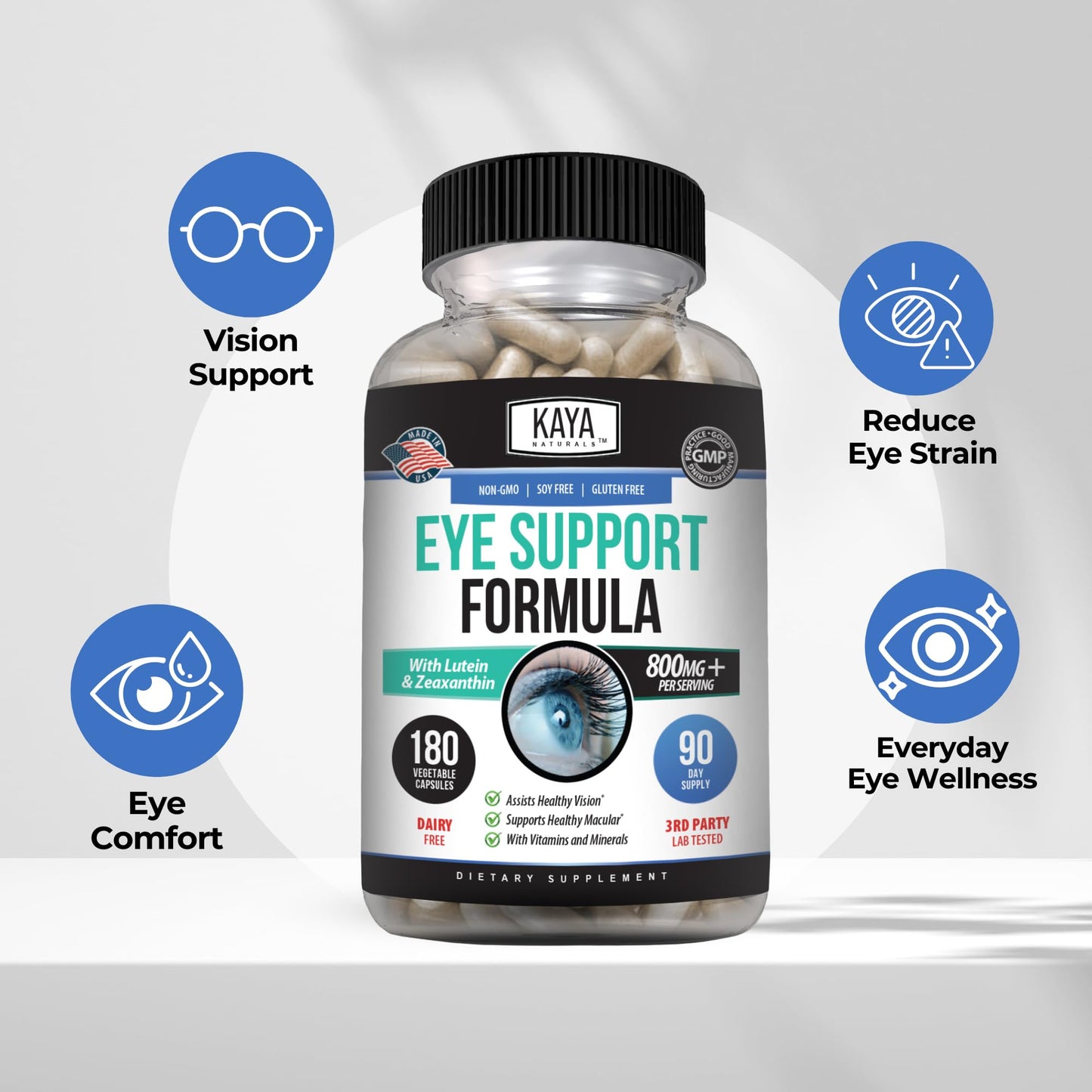 Kaya Naturals Eye Health Supplement Capsule 180 Count