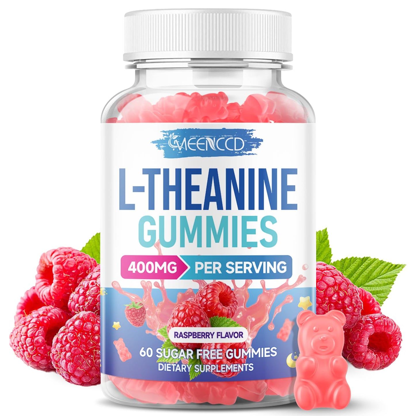 MEENCCD L-Theanine Gummies 400mg, 60 Count