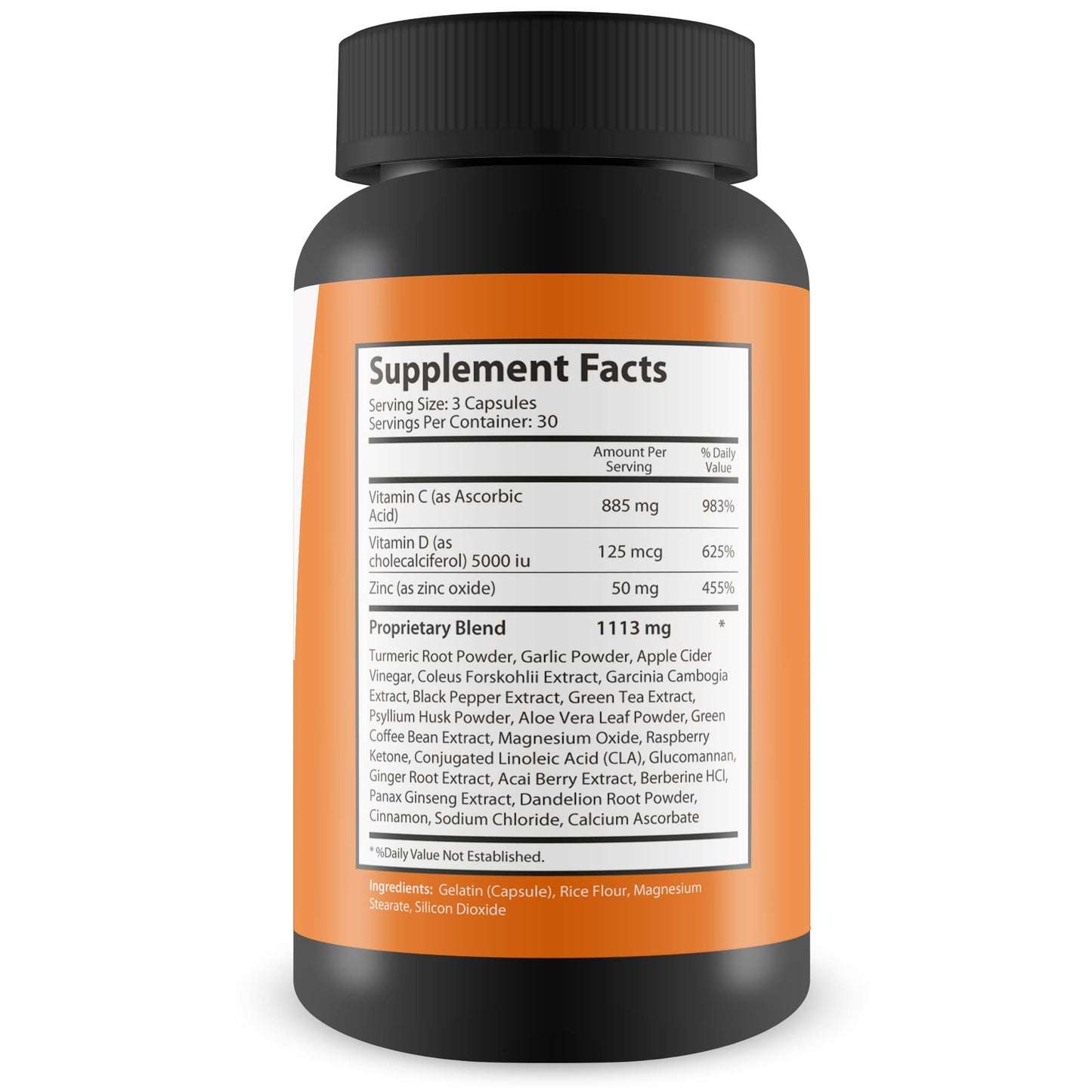 Generic Pro Z Cleanse Premium Immune System Support with Immune Boosting Vitamin C, Zinc, Vitamin D 5000 IU, Ginger, & Turmeric Curcumin 1 Capsule