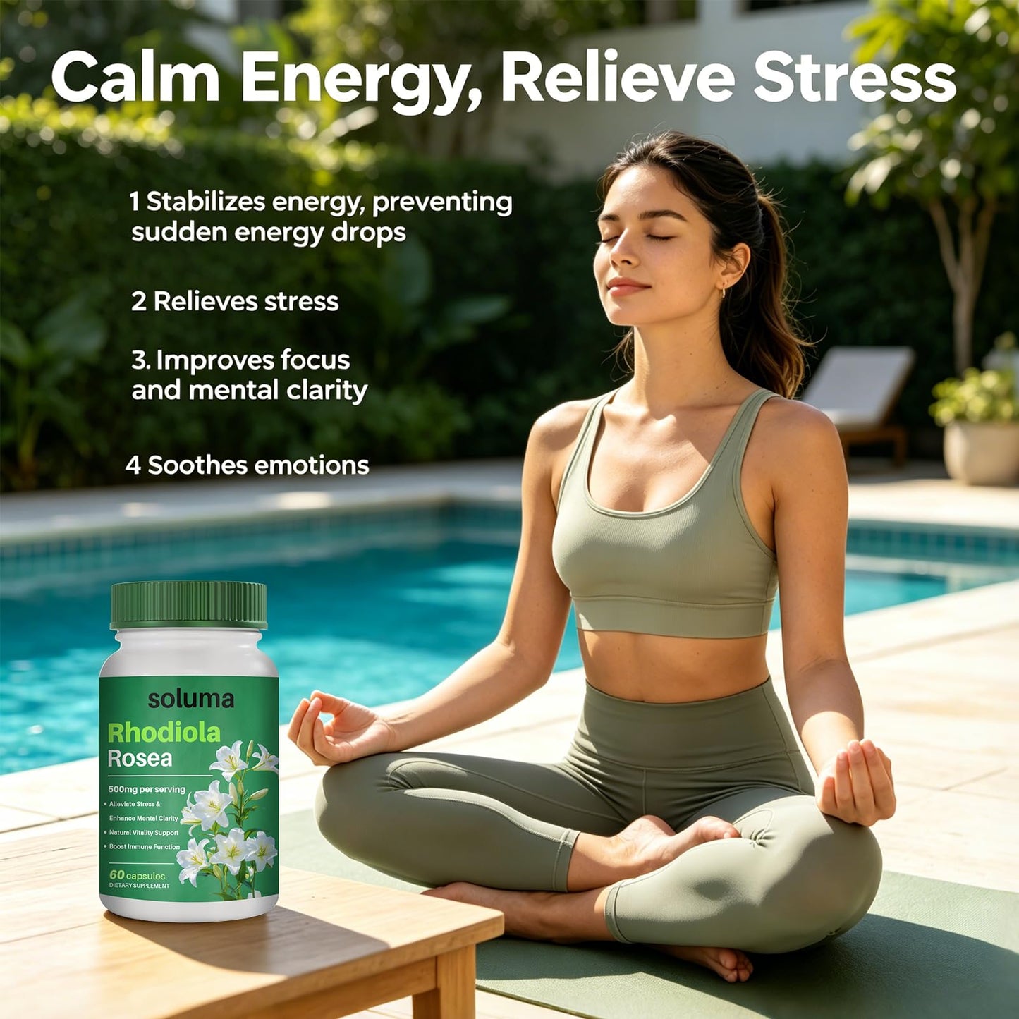 Soluma Rhodiola Rosea 500mg Capsule, 60 Capsules