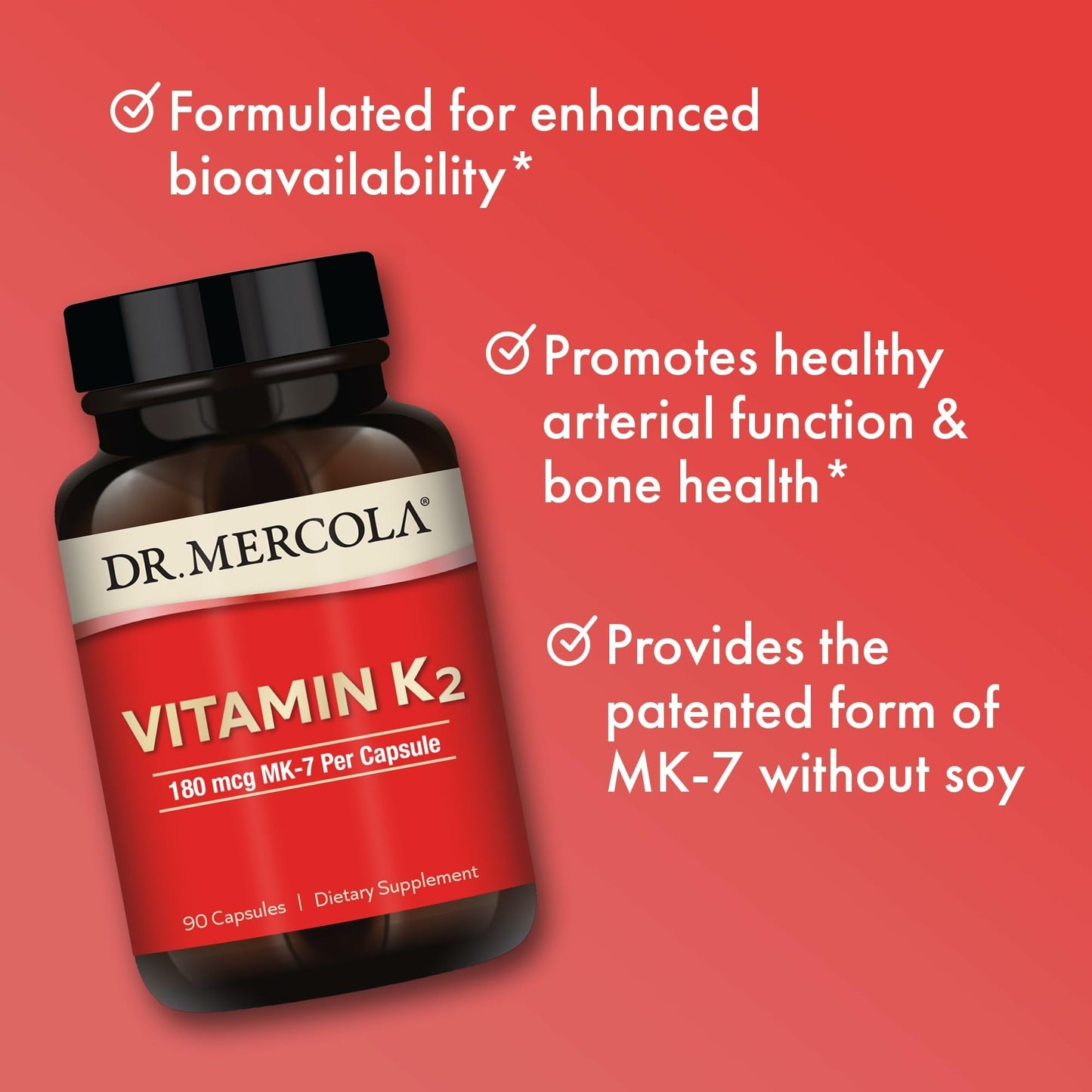 Dr. Mercola Vitamin K2-180 mcg Vitamin K2 as MK-7 90 Capsules