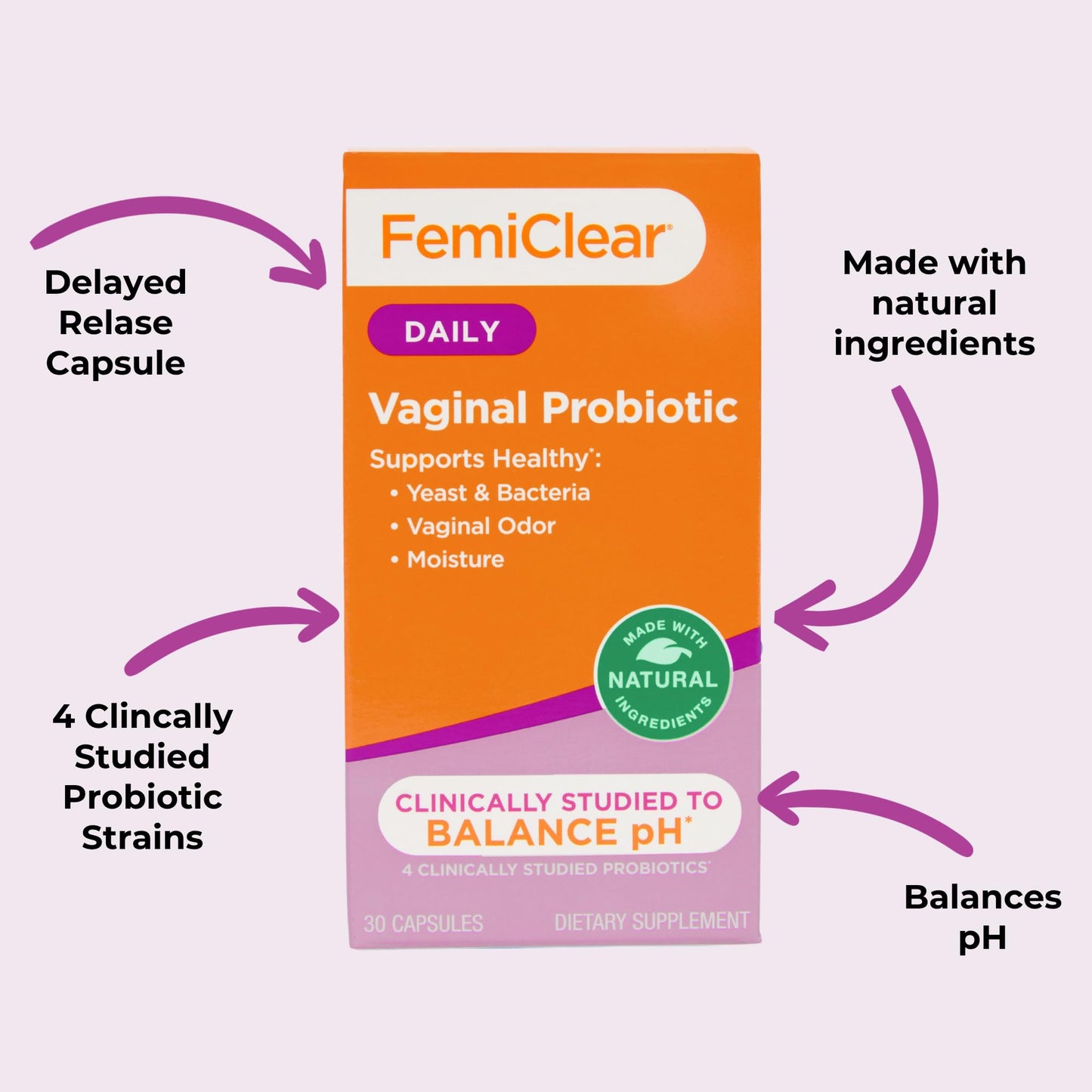 FemiClear Vaginal Probiotics Capsule, 1 Count