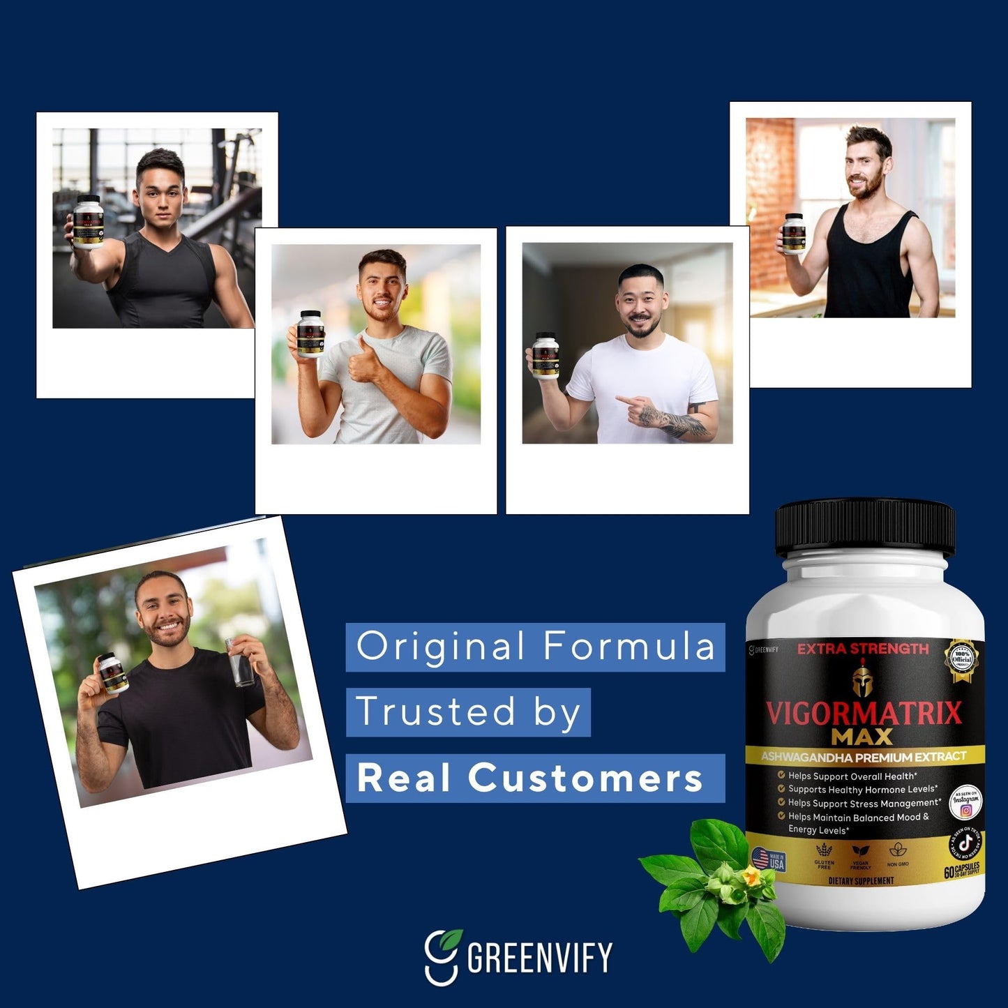 GREENVIFY Vigormatrix Max Ashwagandha Premium Extract, 60 Capsules