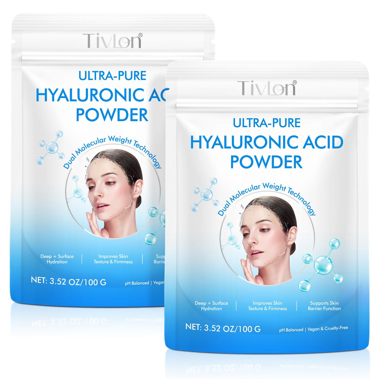 Flasture Hyaluronic Acid Powder for Skin, High Molecular Weight, Water-Soluble, Cosmetic Grade, Vegan, Gluten-Free, DIY Serums & Creams, 7.04 oz