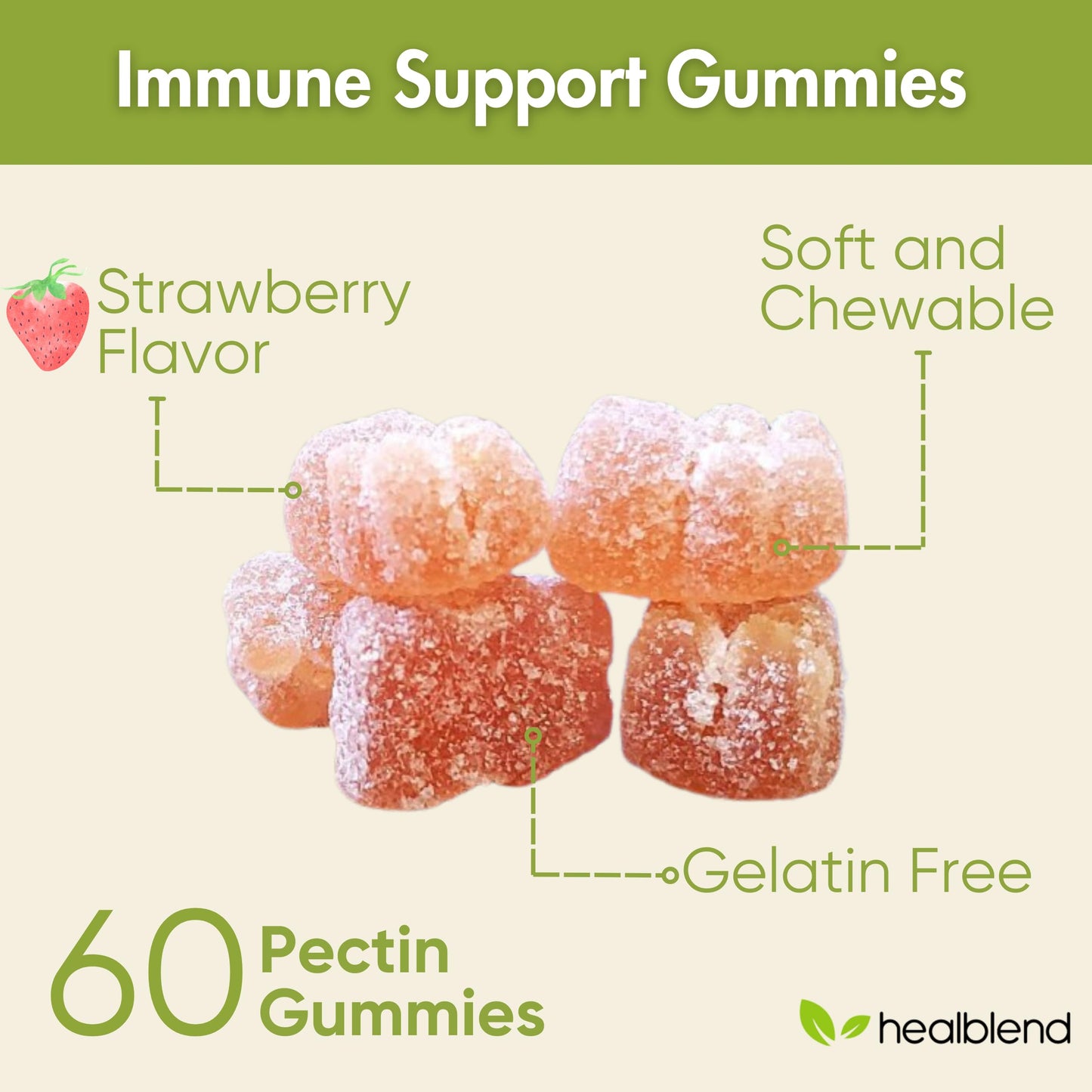 healblend Power-Packed Multivitamin Bear Gummies for Adults, 60 Gummies