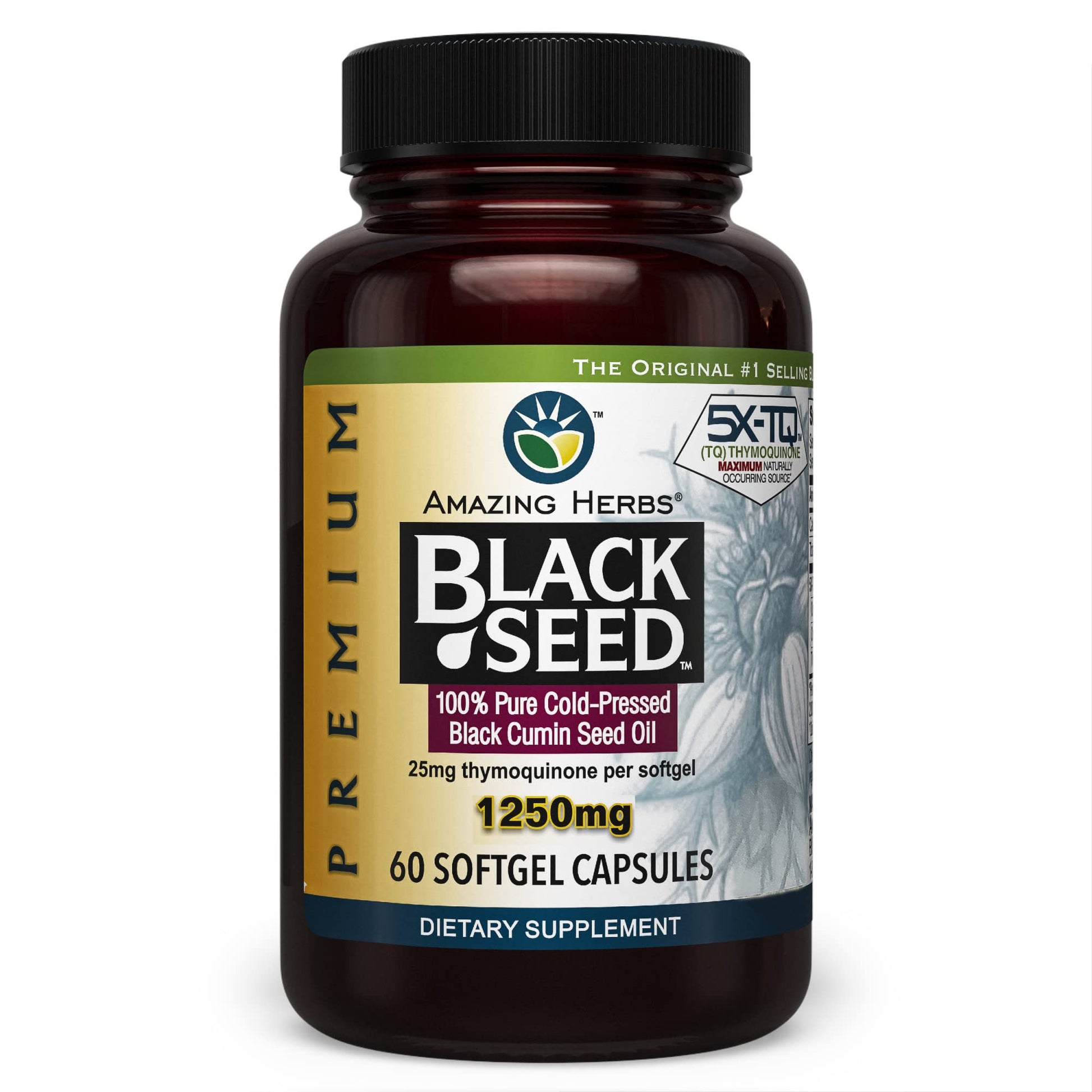 Amazing Herbs Premium Black Cumin Seed Oil Capsule 60 Count