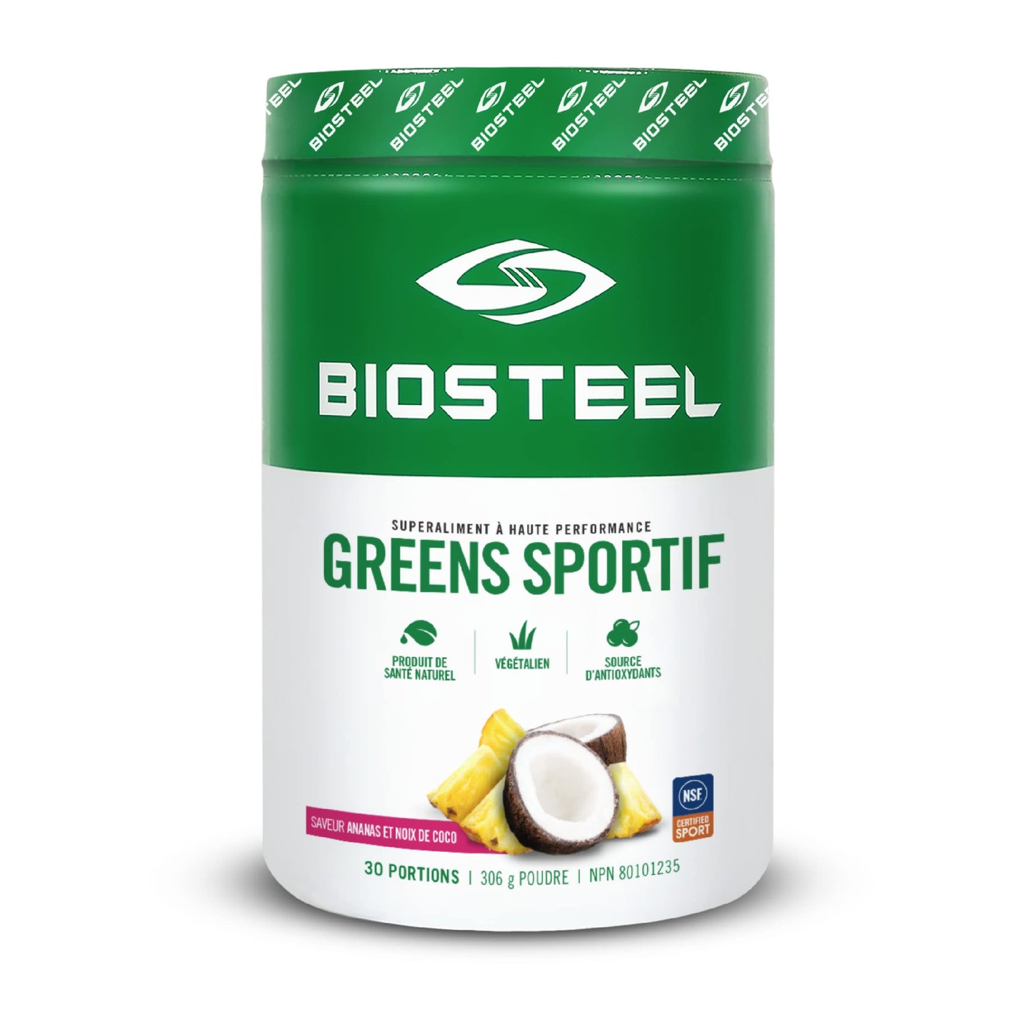 BIOSTEEL Sport Greens Powder Pineapple Coconut, 10.79 Ounce