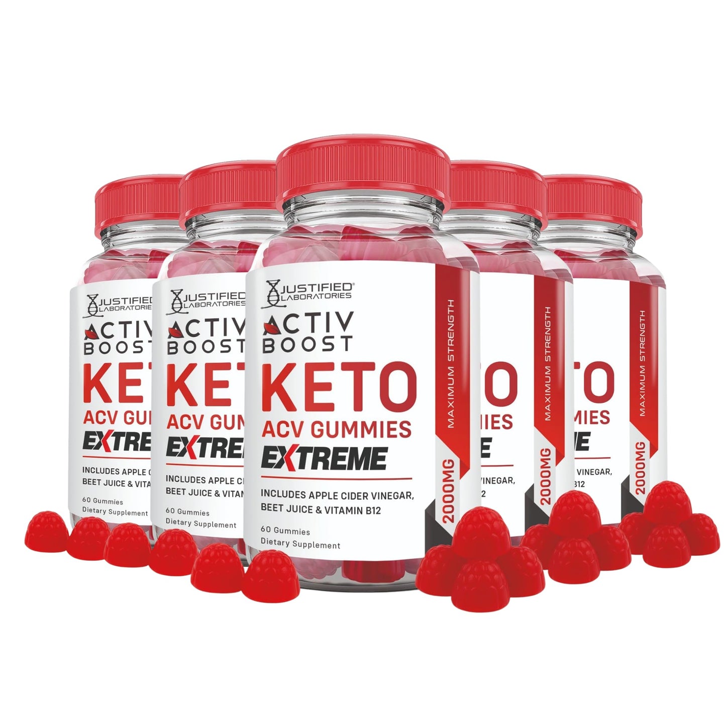 Justified Laboratories Activ Boost Keto ACV Gummies Extreme, 300 Gummies