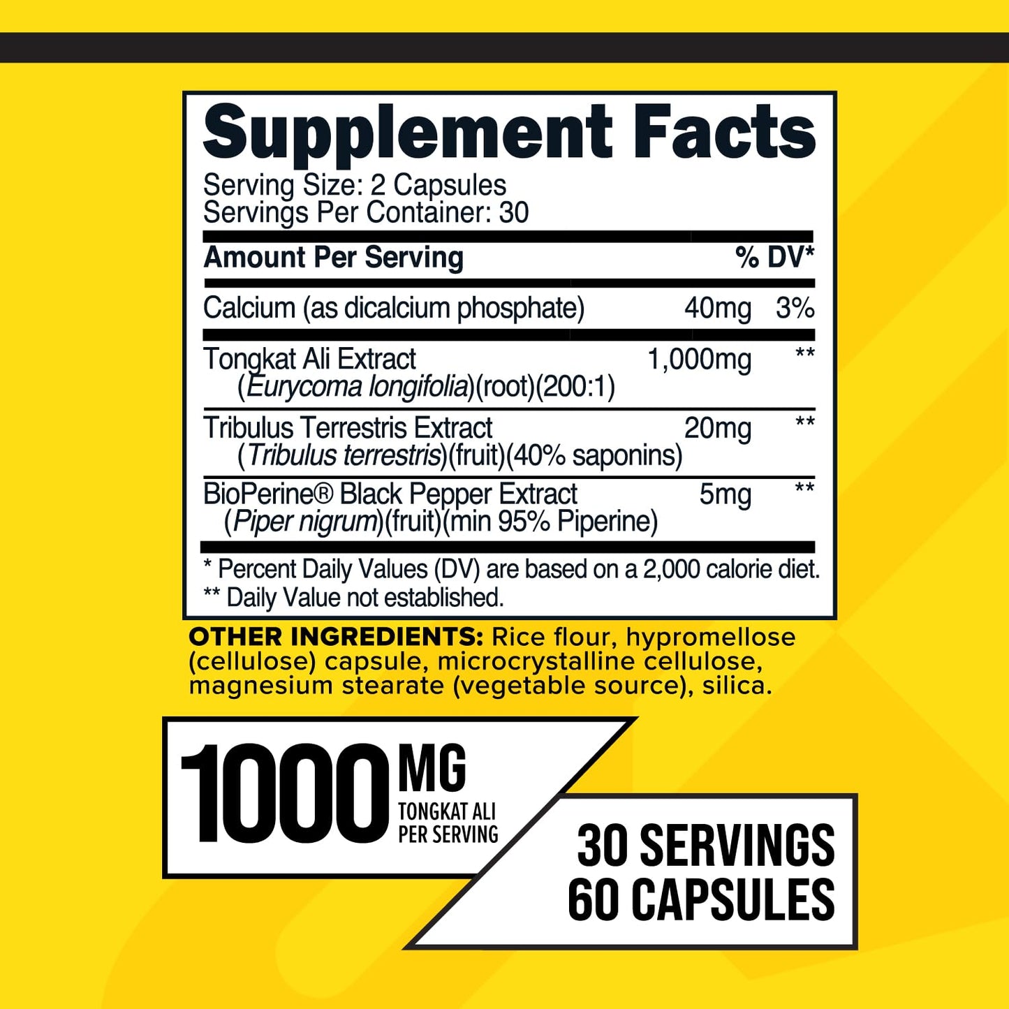 Primaforce Tongkat Ali (1000 MG) 60 Capsules, 200:1 Extract Complex, 30 Servings