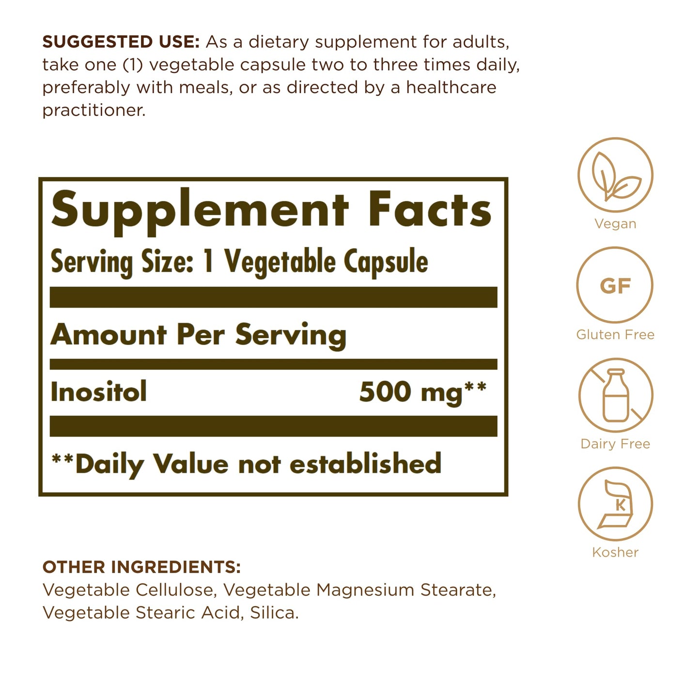 Solgar Inositol 500 mg Capsules 100 Count
