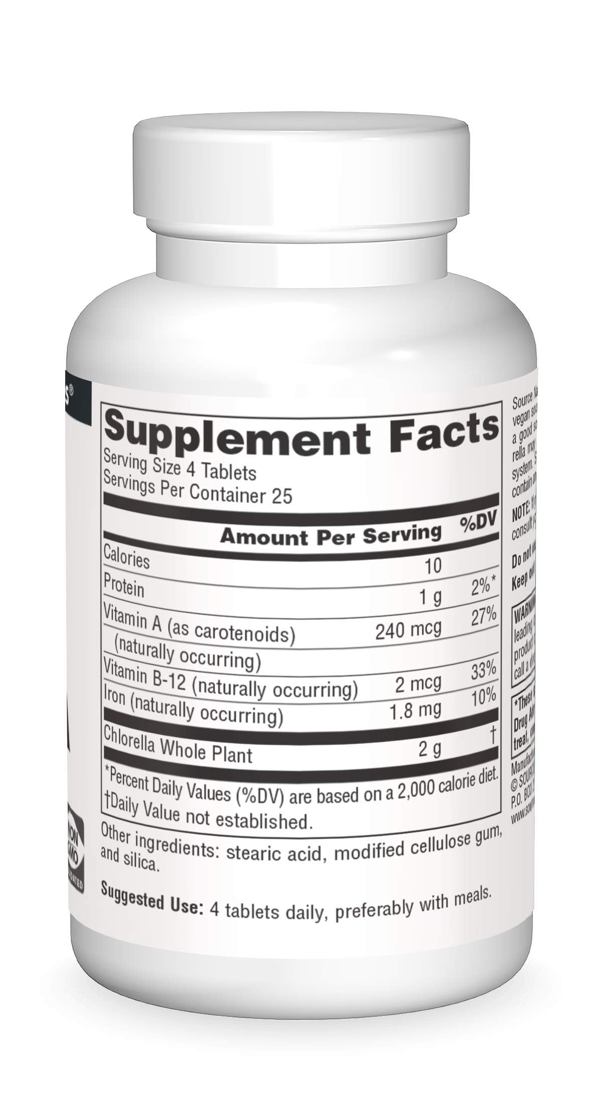 Source Naturals Chlorella 500 mg Tablets, 100 Vegan Tablets