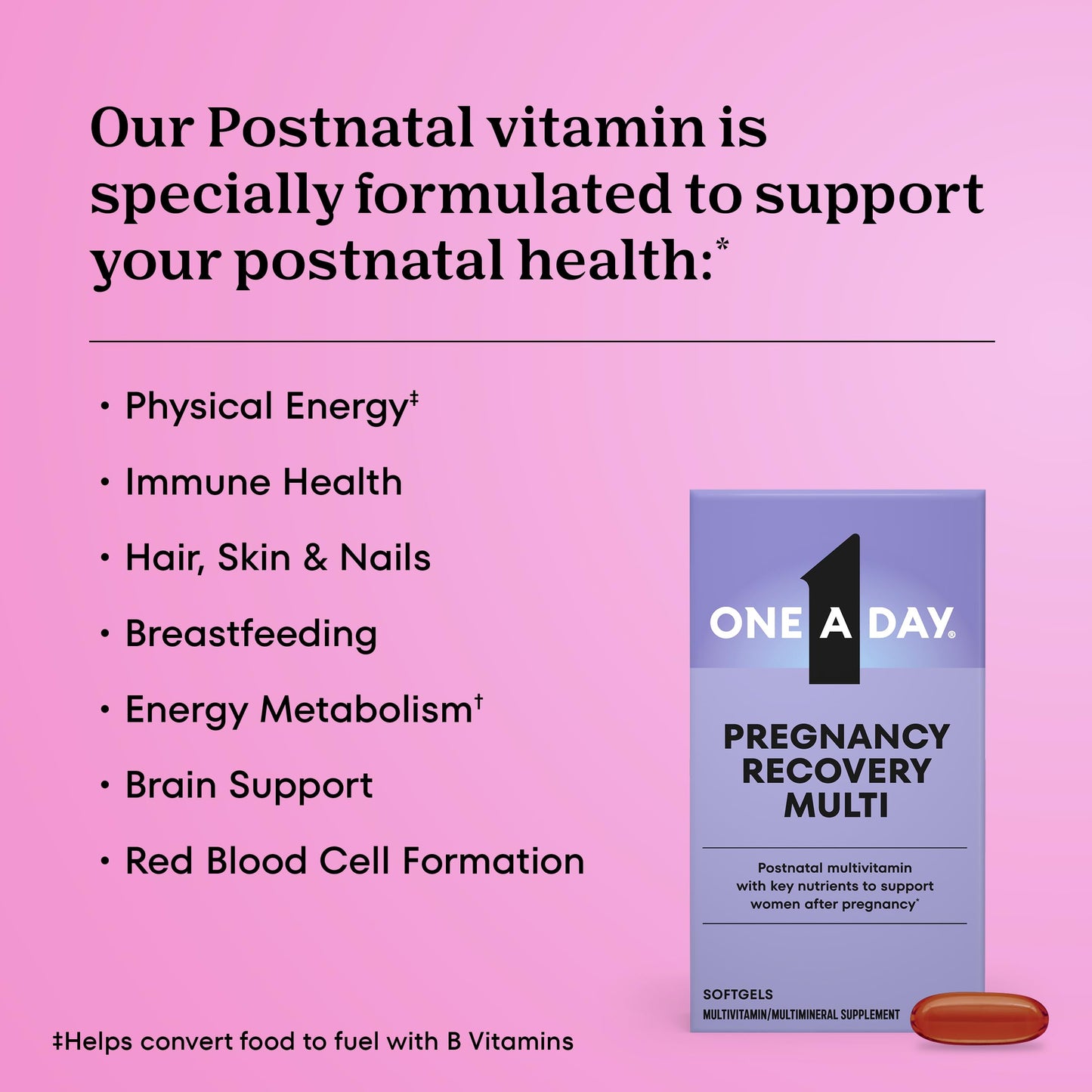 ONE A DAY Postnatal Vitamins for Women Softgel 60 Count