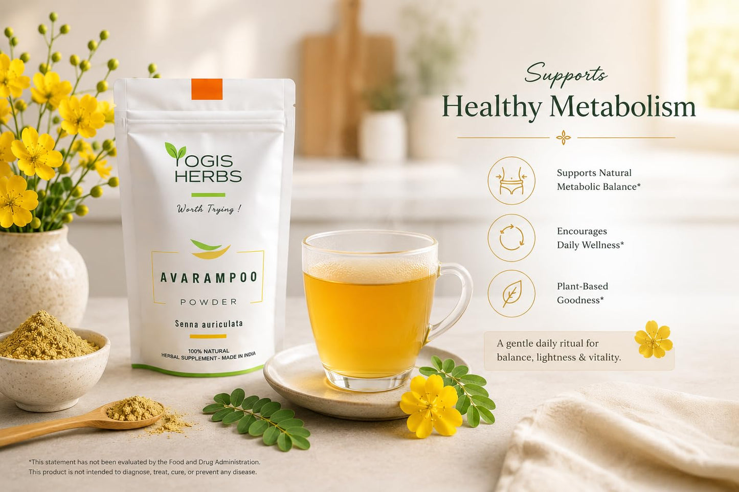 YOGIS HERBS Avarampoo Powder 8 oz