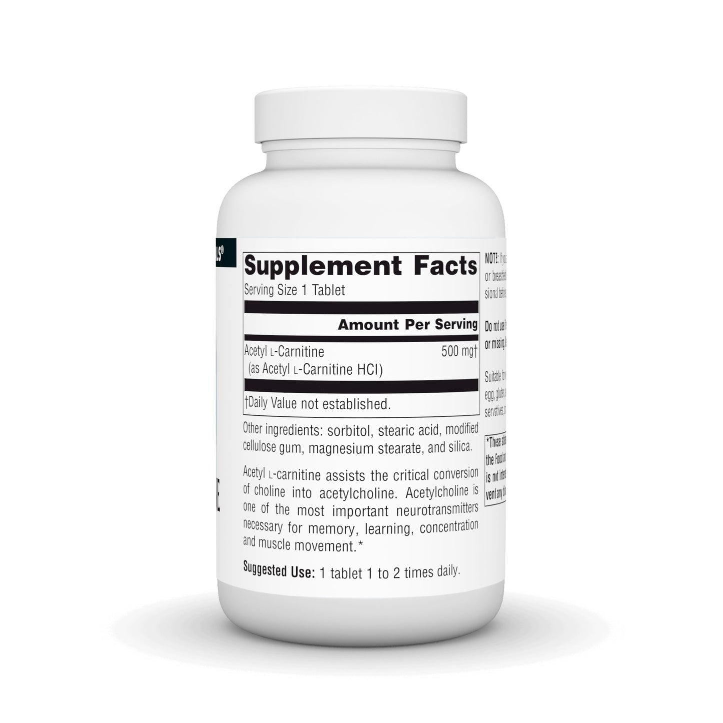 Source Naturals Acetyl L-Carnitine 500 mg Tablet, 120 Tablets