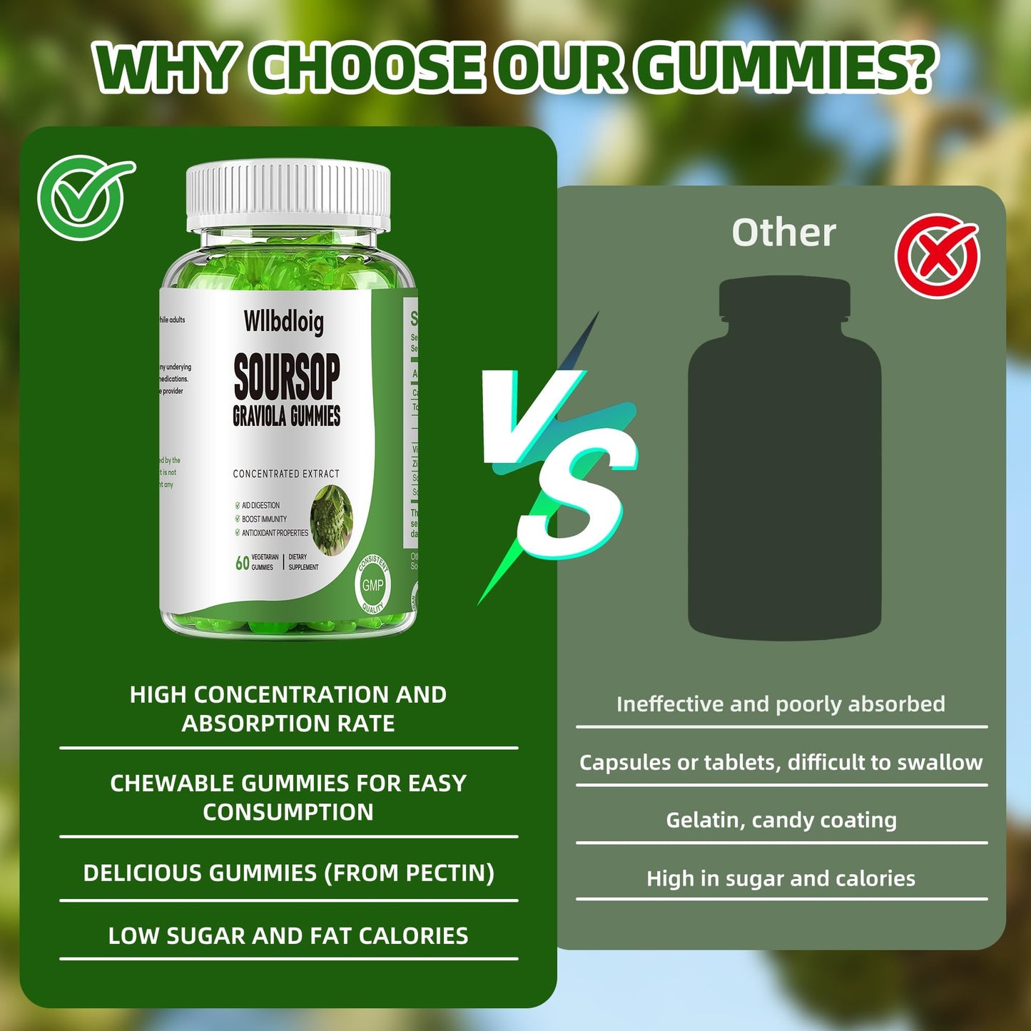 Wllbdloig Soursop Graviola Gummies 2
