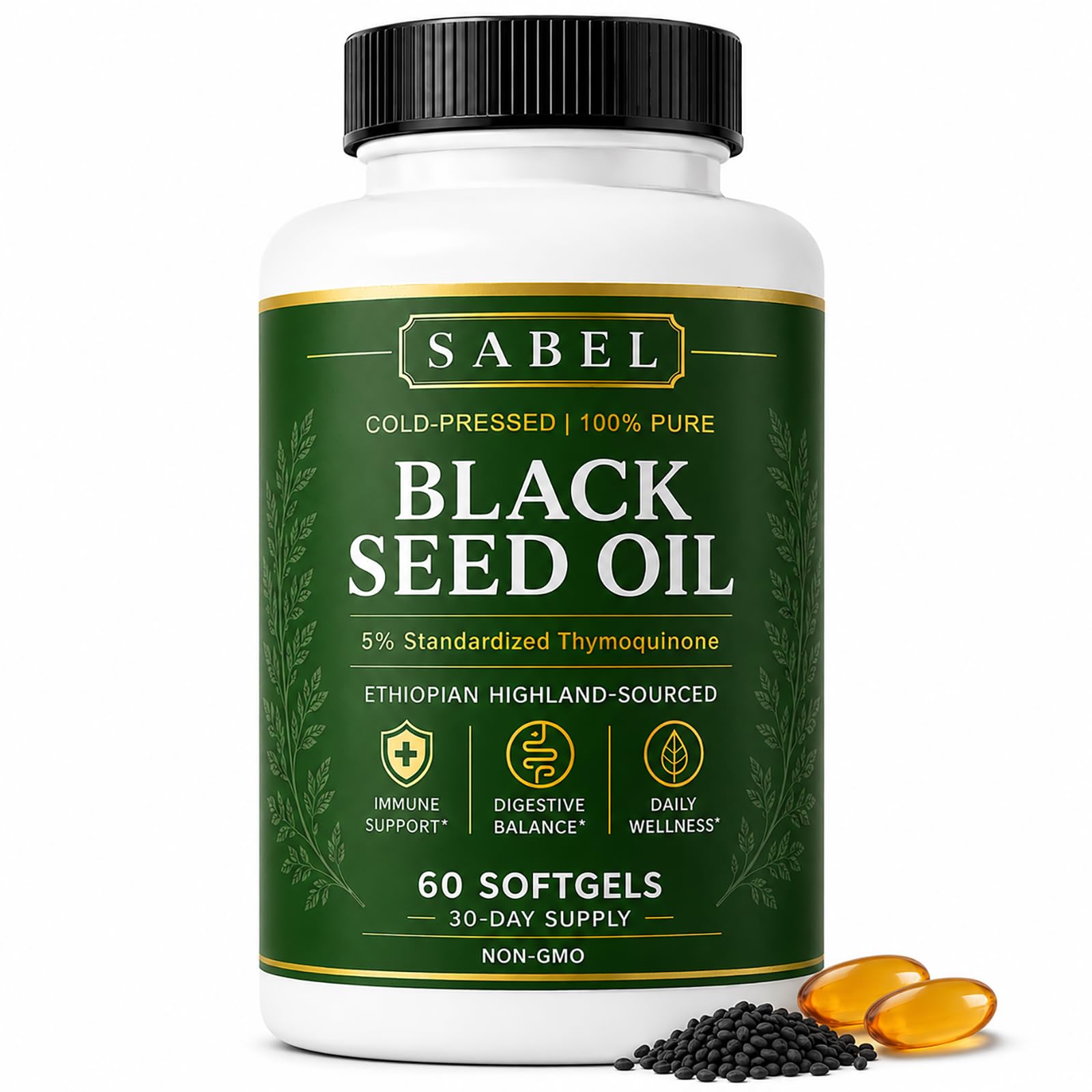 Sabel Ethiopian Black Seed Oil Softgels, 60 Count