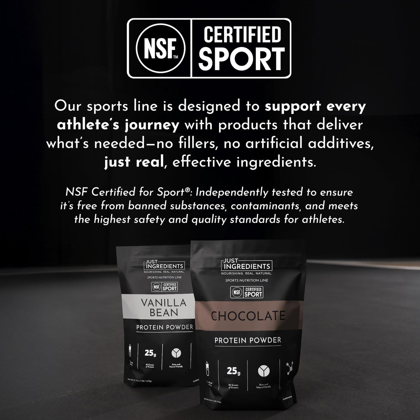 JUST INGREDIENTS Vanilla Bean Protein Powder, 25 Servings